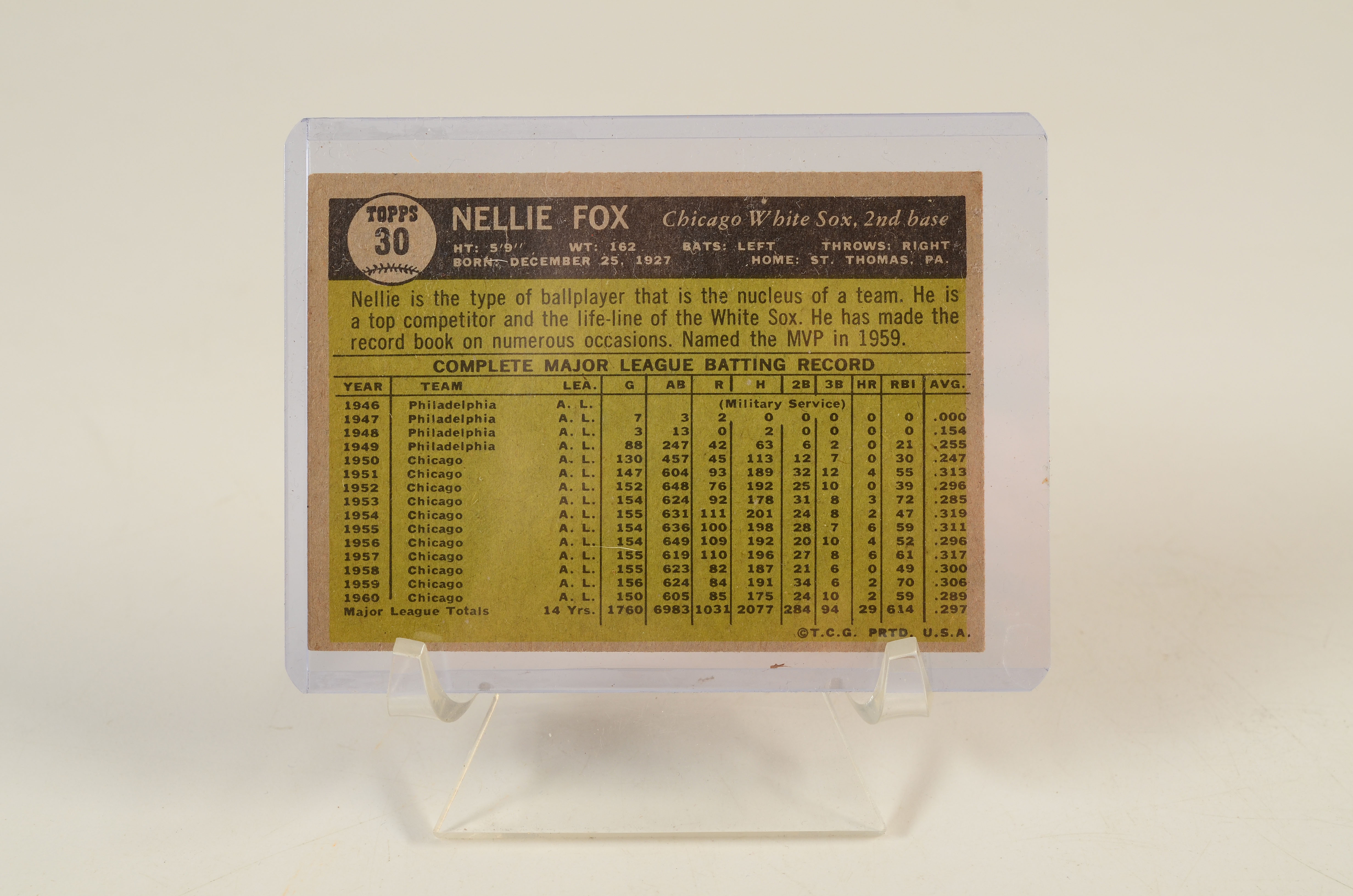 Four 1961 Topps Hall Of Fame Player Baseball Cards