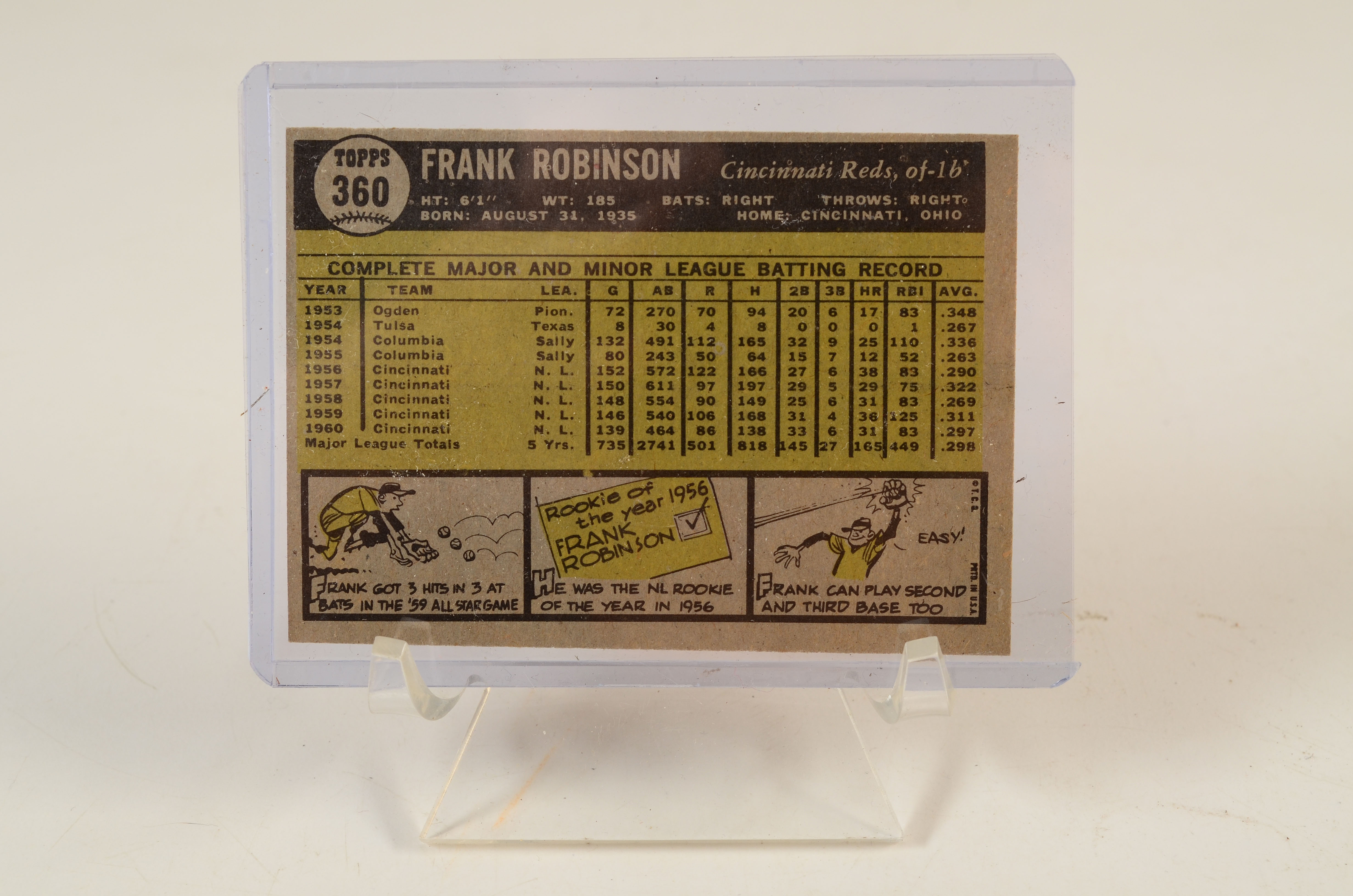 1961 Ernie Banks and Frank Robinson Topps Baseball Cards