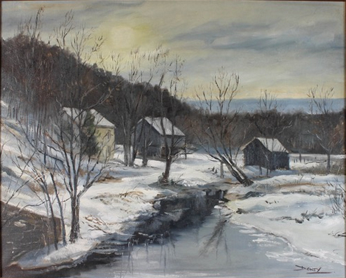 Robert E. Doney Original Landscape Oil Painting "Rinker's Farm"