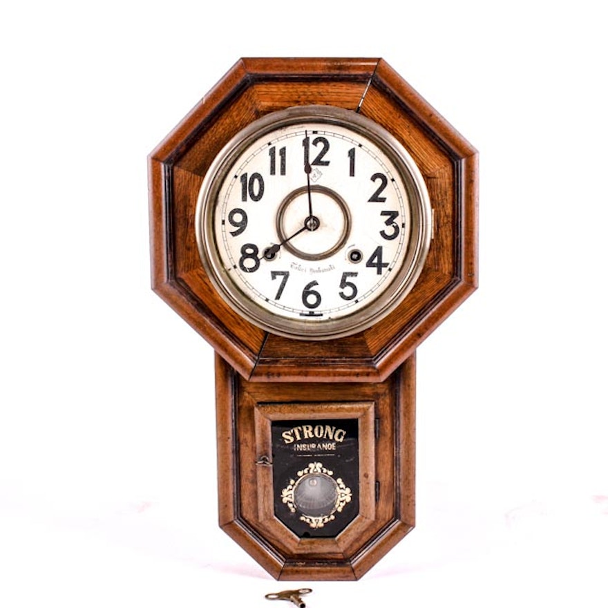 Vintage Tokei Donkamaki Advertising Regulator Clock