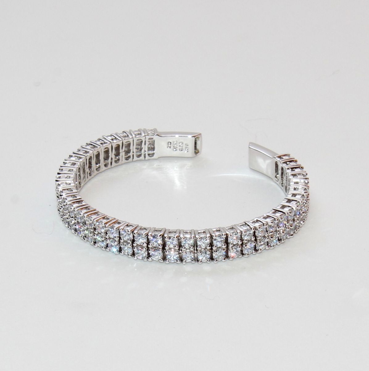 Victoria Wieck Sterling Silver Bracelet with Cubic Zirconia Double Row