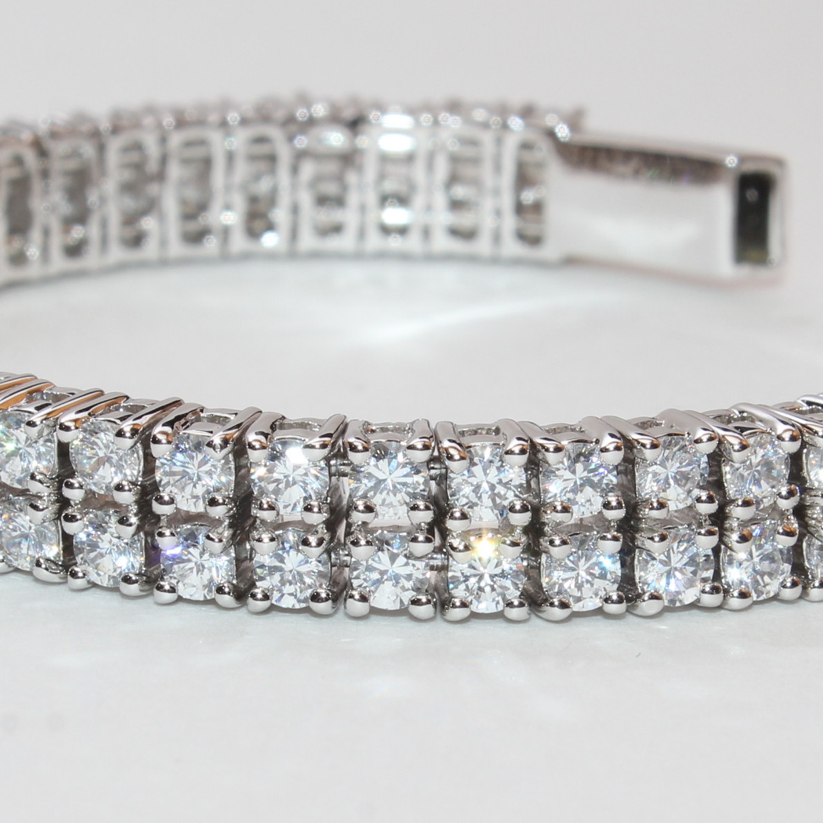 Victoria Wieck Sterling Silver Bracelet with Cubic Zirconia Double Row