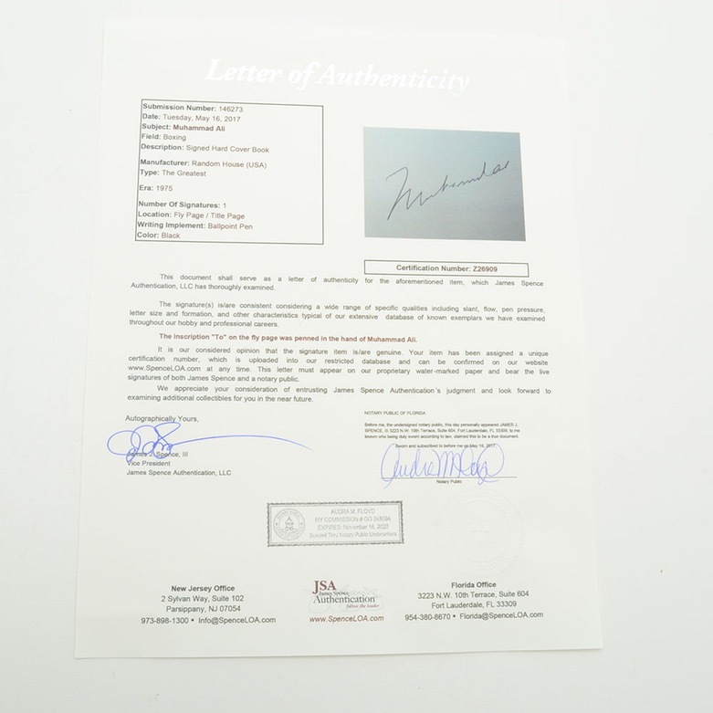 Muhammad Ali Signed "The Greatest: My Own Story"