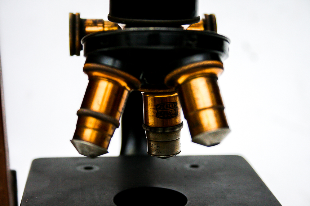 1917 U.S. Army Medical Department Microscope with Wooden Case