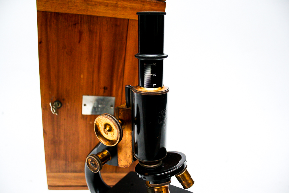 1917 U.S. Army Medical Department Microscope with Wooden Case