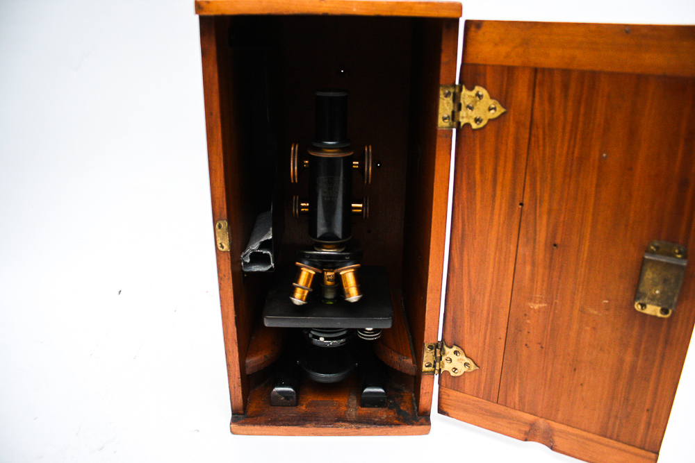 1917 U.S. Army Medical Department Microscope with Wooden Case