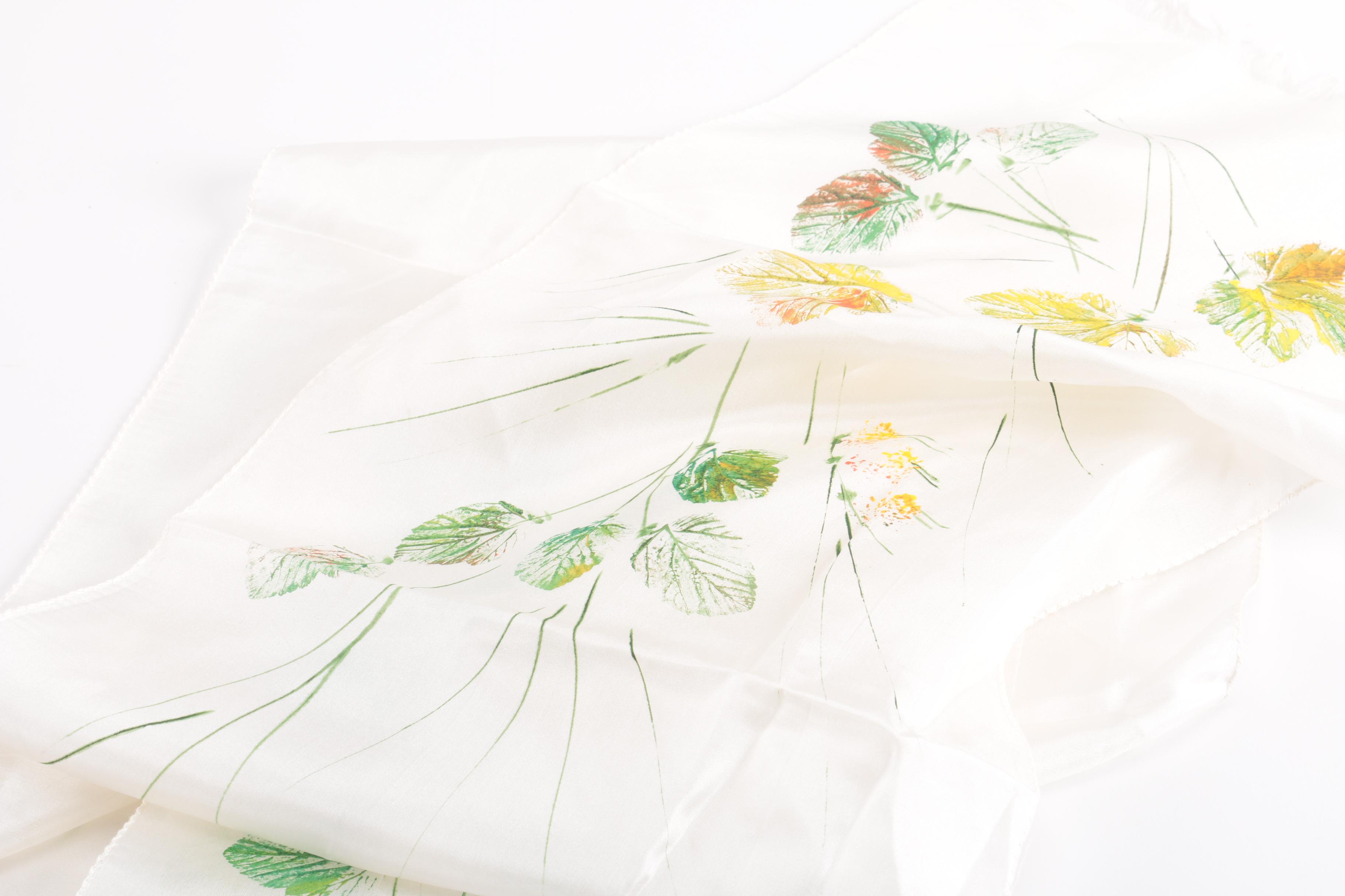 Scarves Including Leaf Prints and Oscar de la Renta