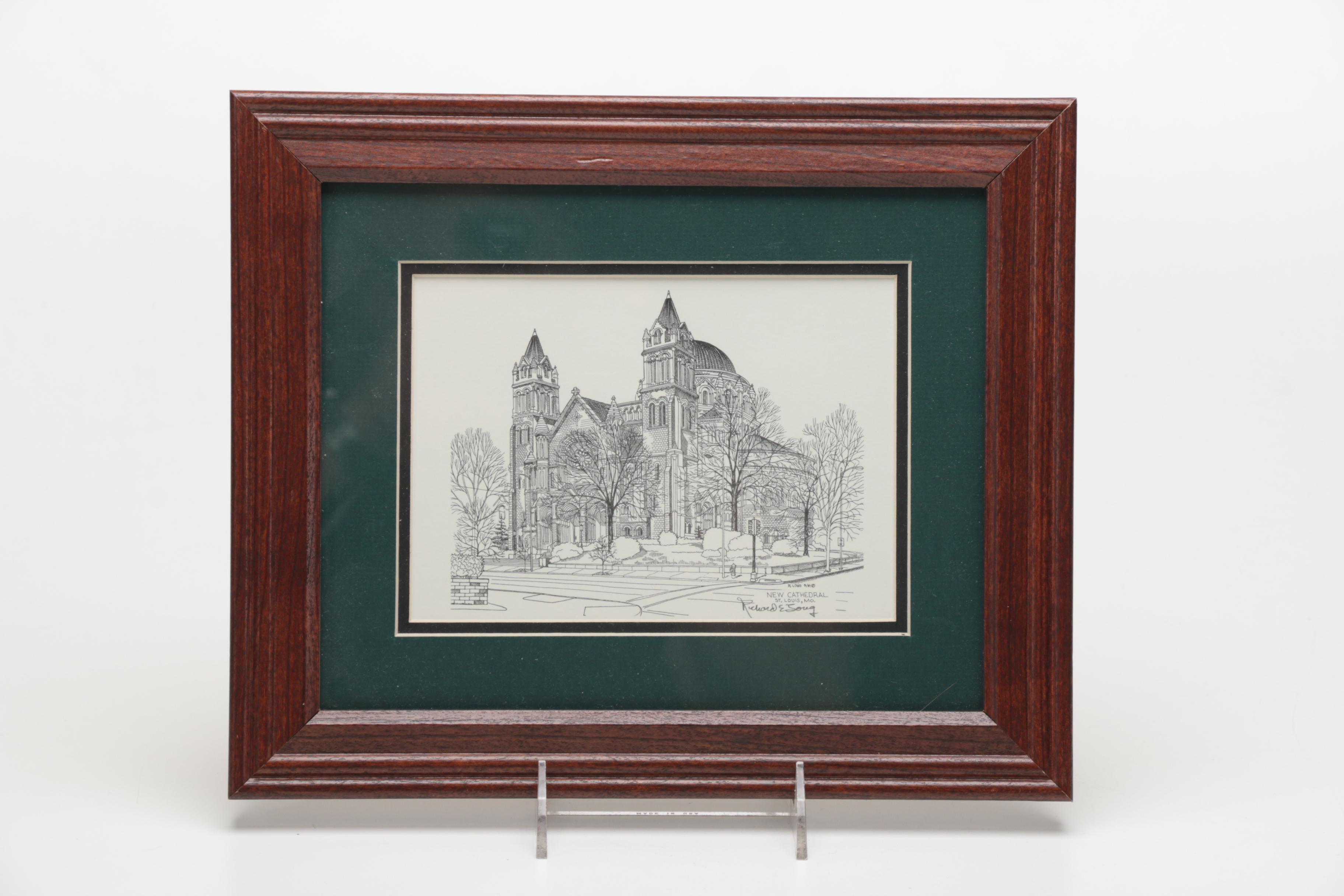 Richard Long Lithographs of St. Louis Architectural Landmarks