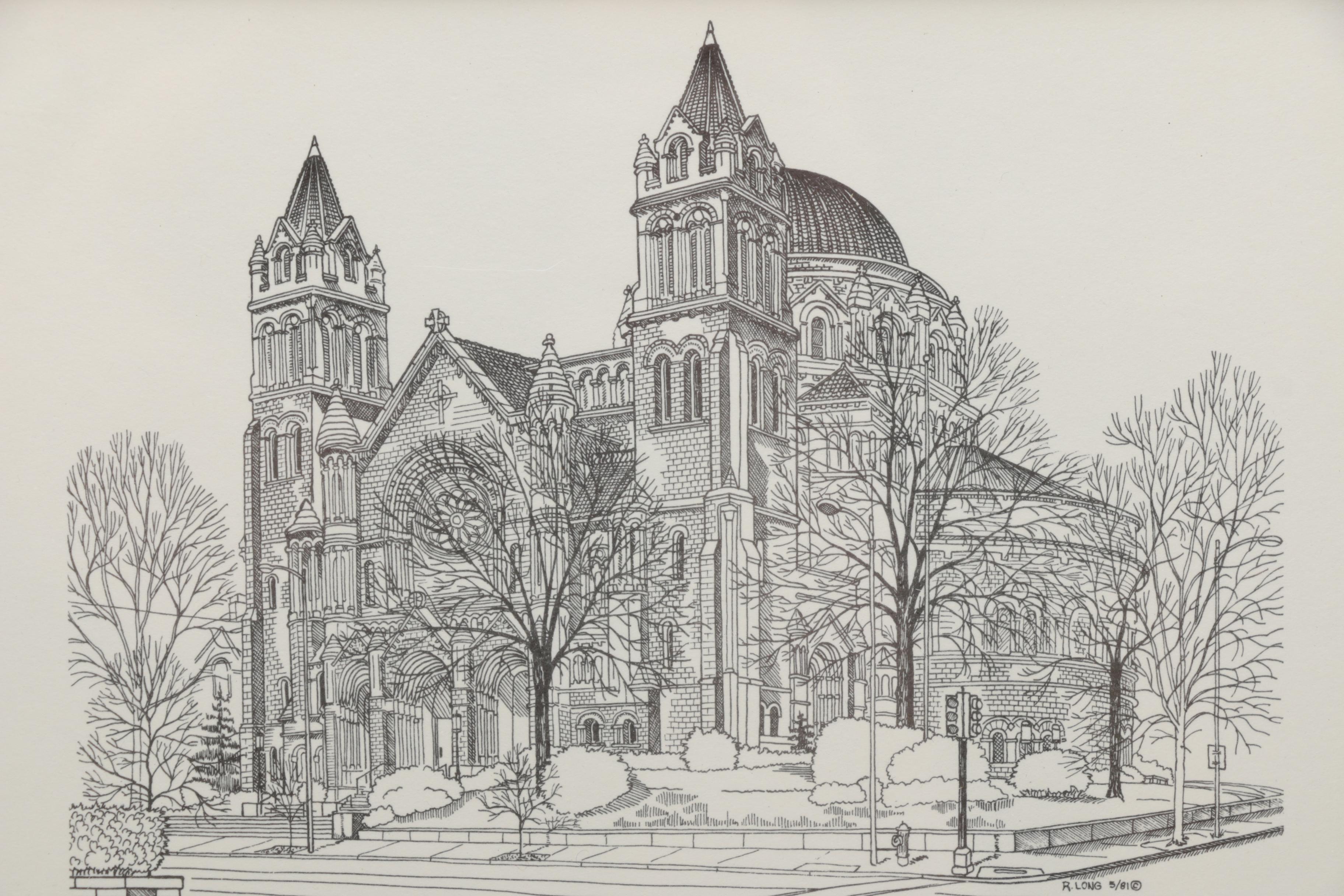 Richard Long Lithographs of St. Louis Architectural Landmarks