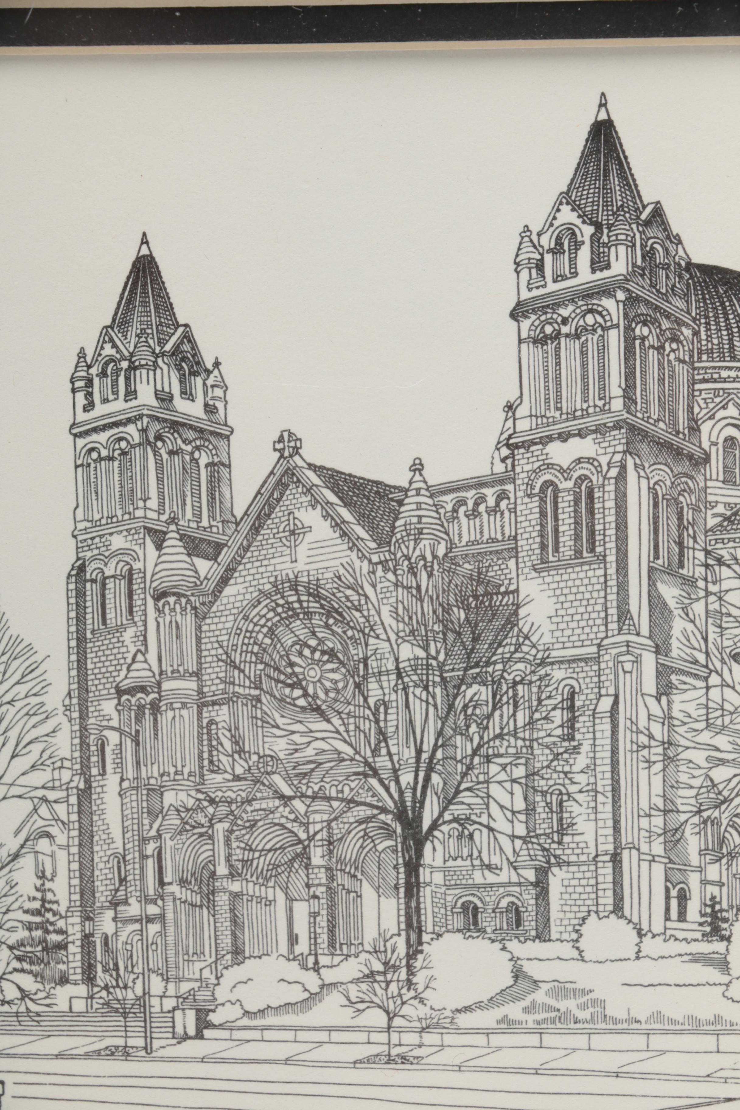 Richard Long Lithographs of St. Louis Architectural Landmarks