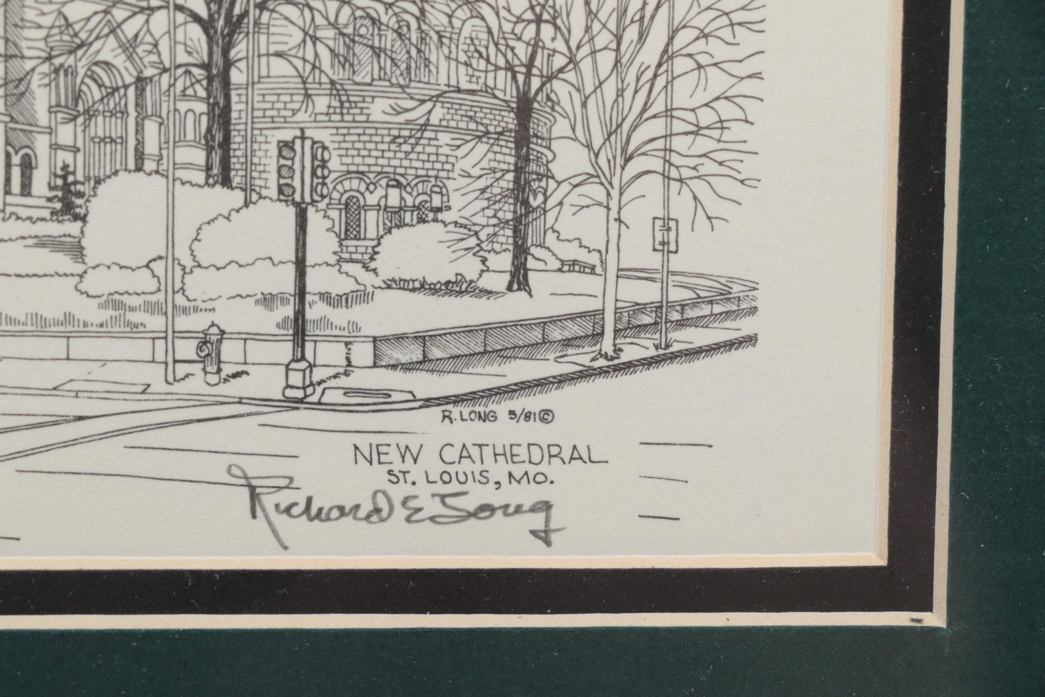 Richard Long Lithographs of St. Louis Architectural Landmarks