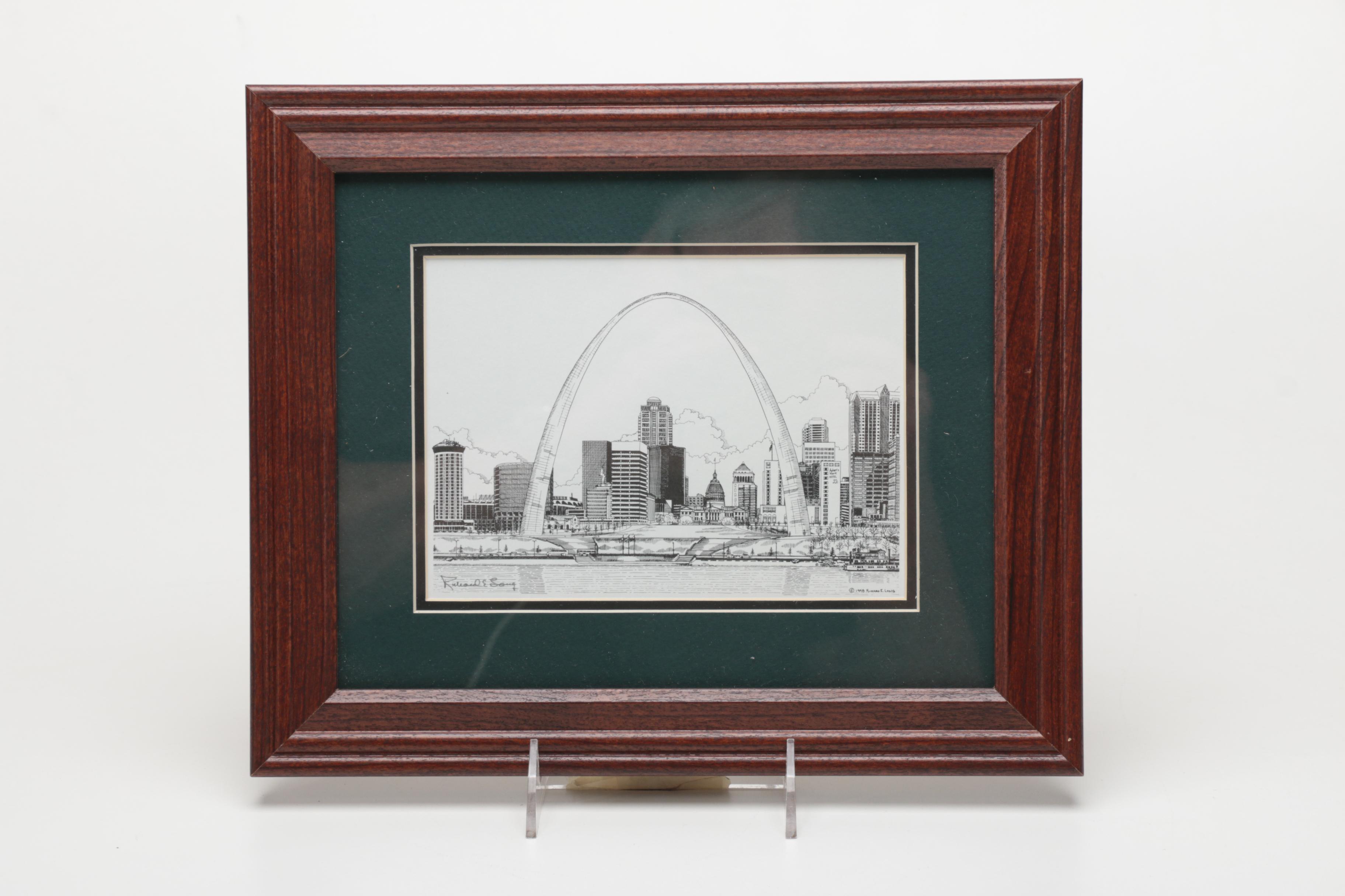 Richard Long Lithographs of St. Louis Architectural Landmarks