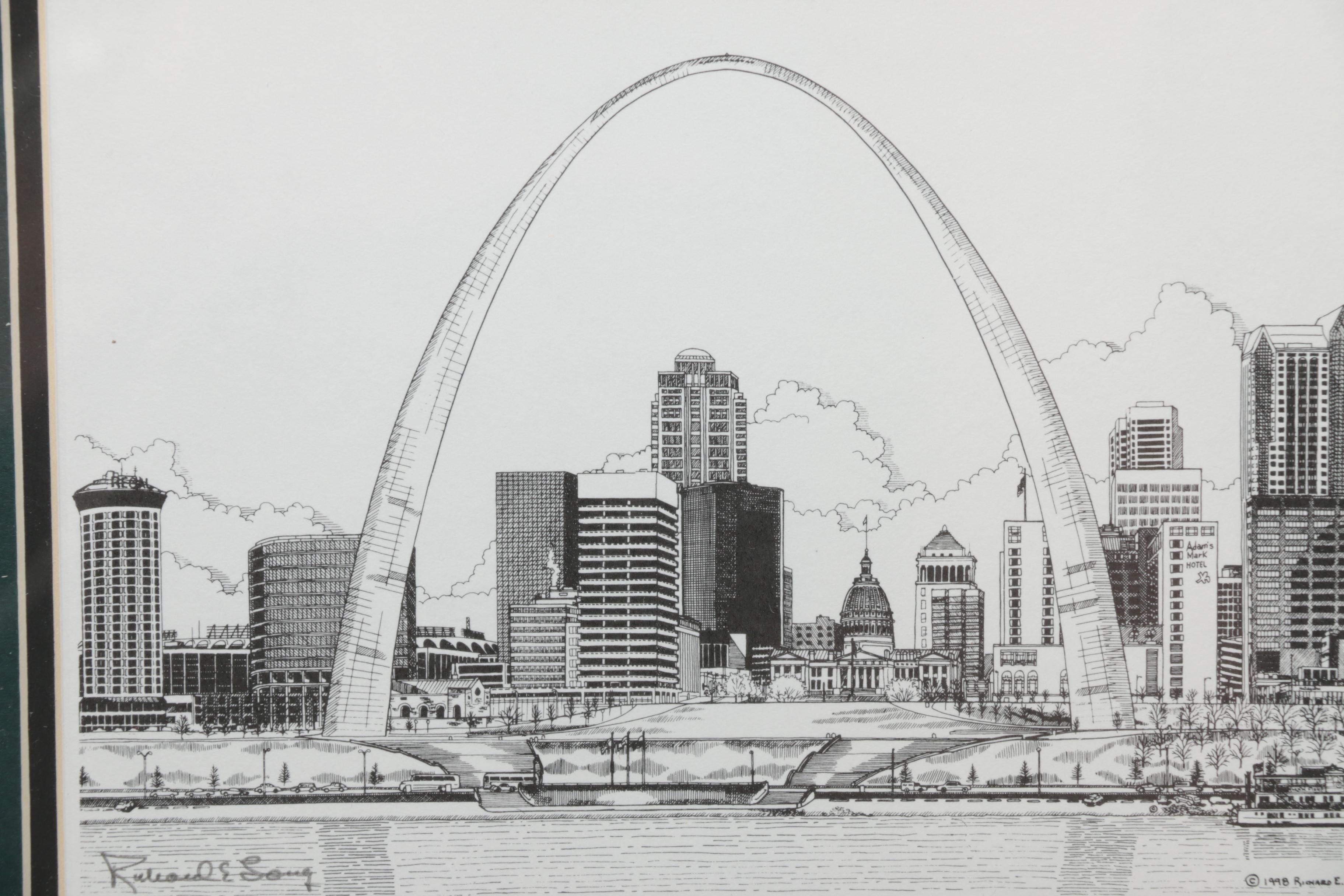 Richard Long Lithographs of St. Louis Architectural Landmarks