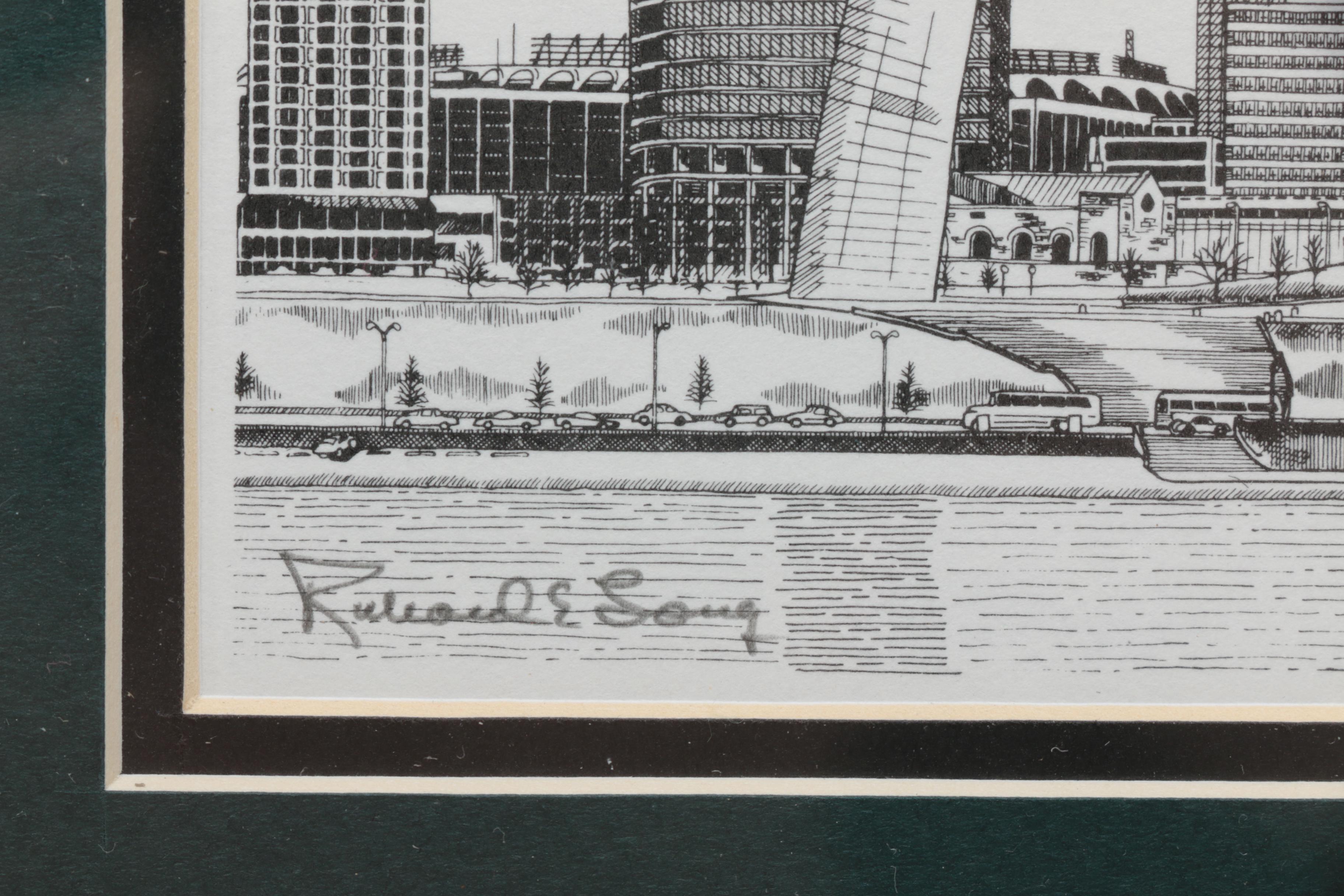 Richard Long Lithographs of St. Louis Architectural Landmarks