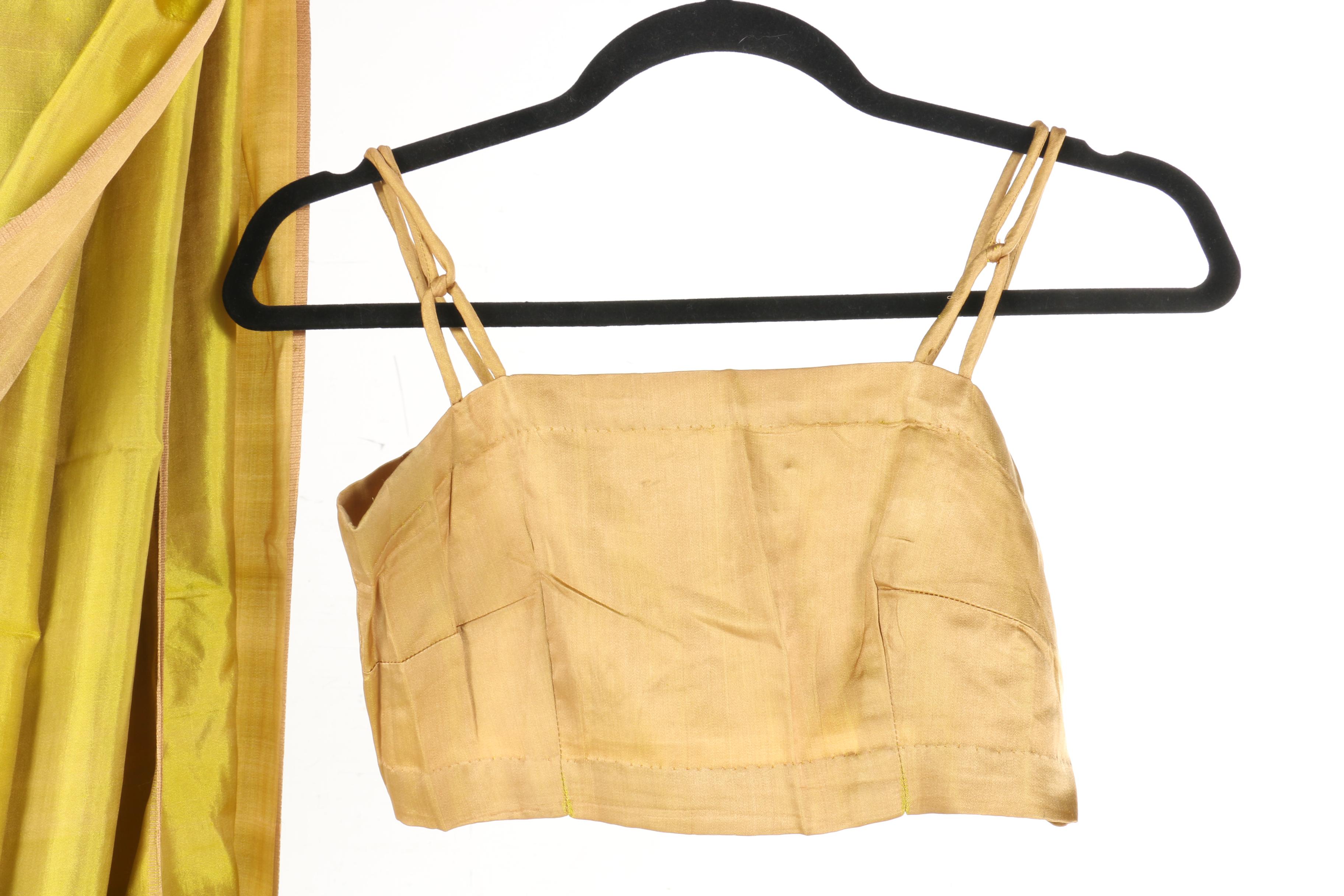 Assortment of Women's Chartreuse and Purple Saris