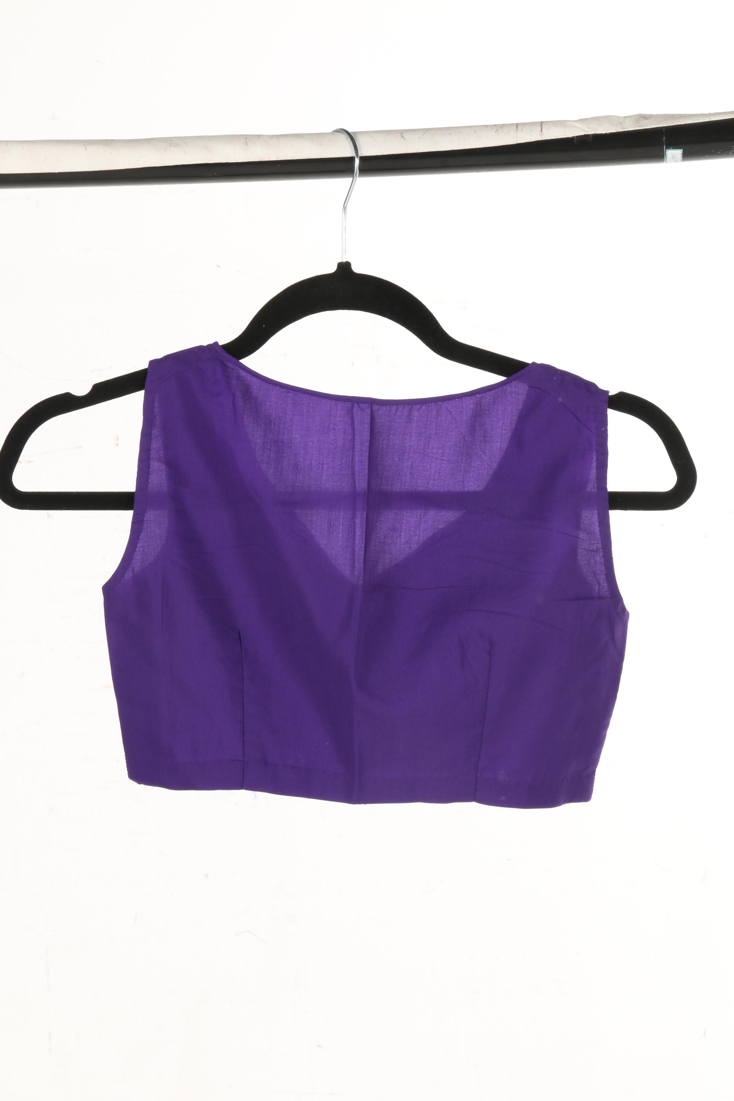 Assortment of Women's Chartreuse and Purple Saris