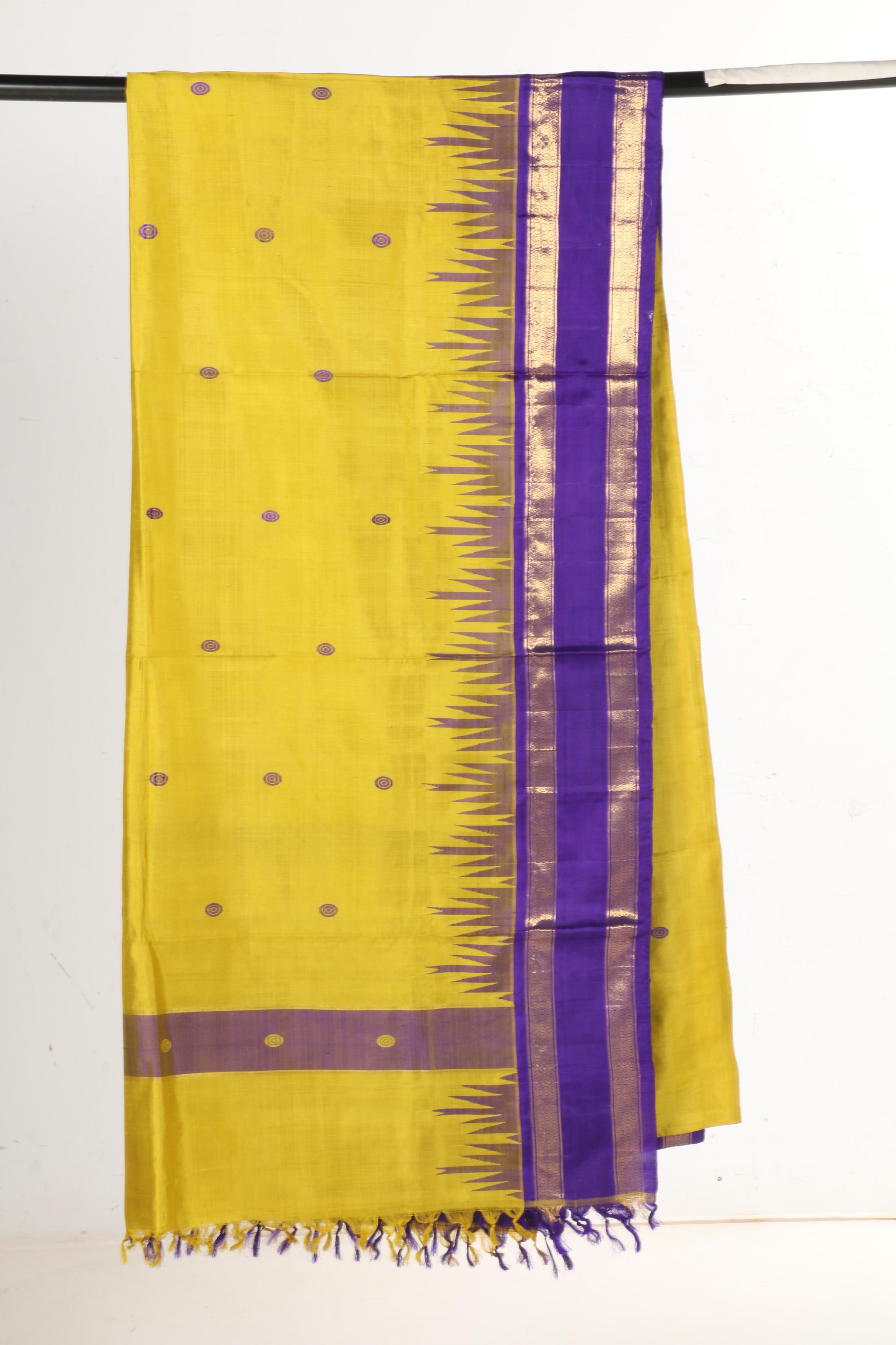 Assortment of Women's Chartreuse and Purple Saris