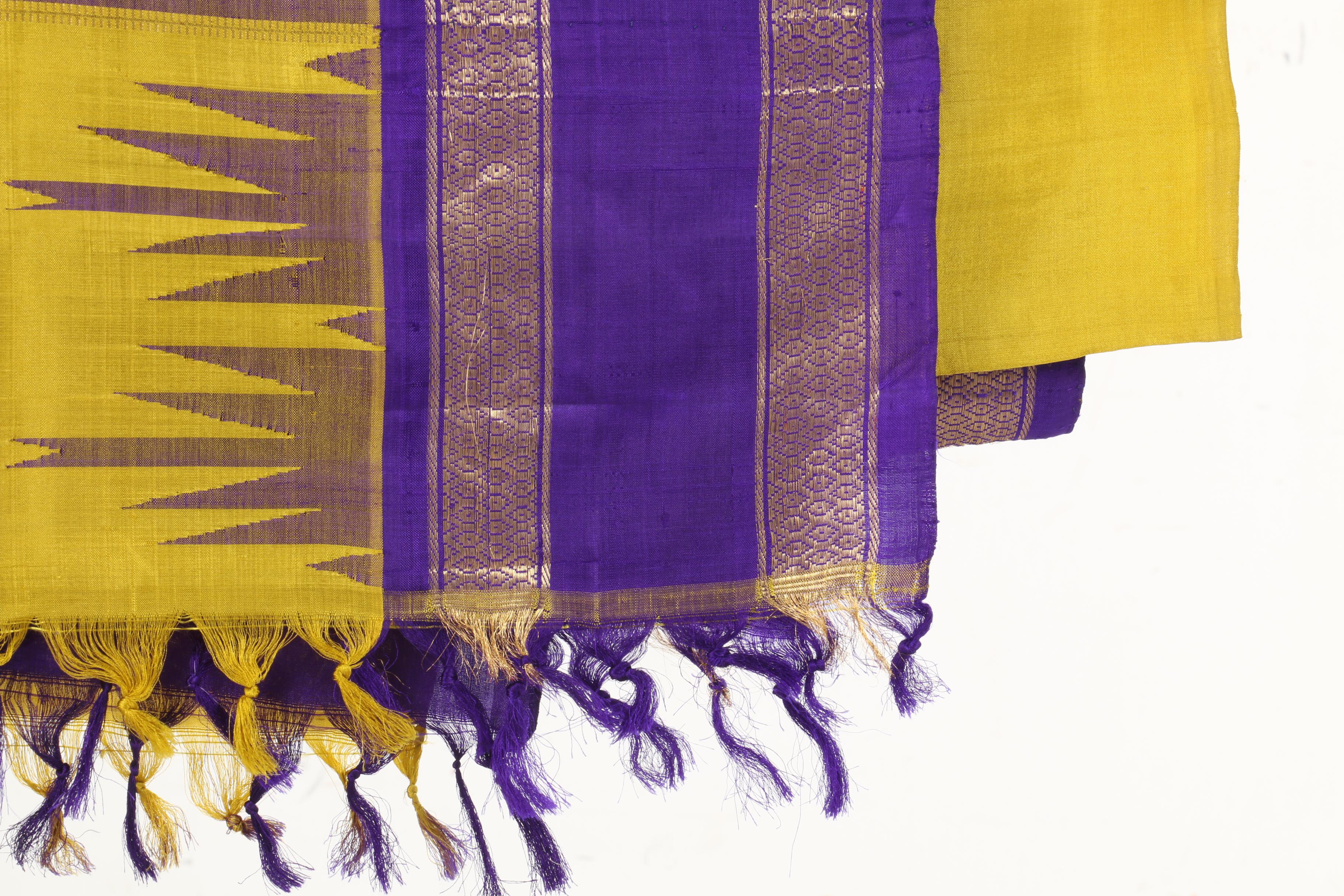 Assortment of Women's Chartreuse and Purple Saris
