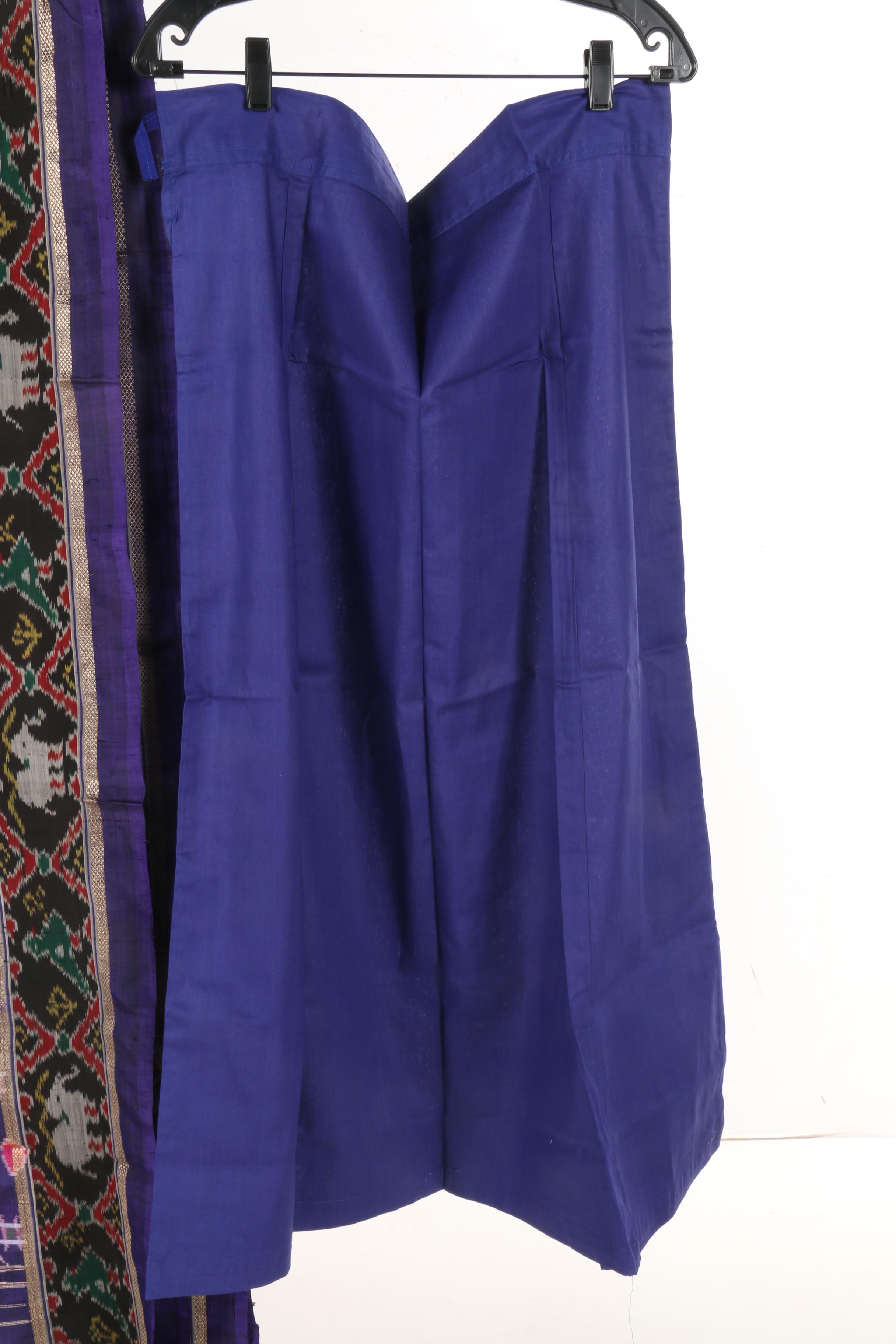 Assortment of Women's Chartreuse and Purple Saris