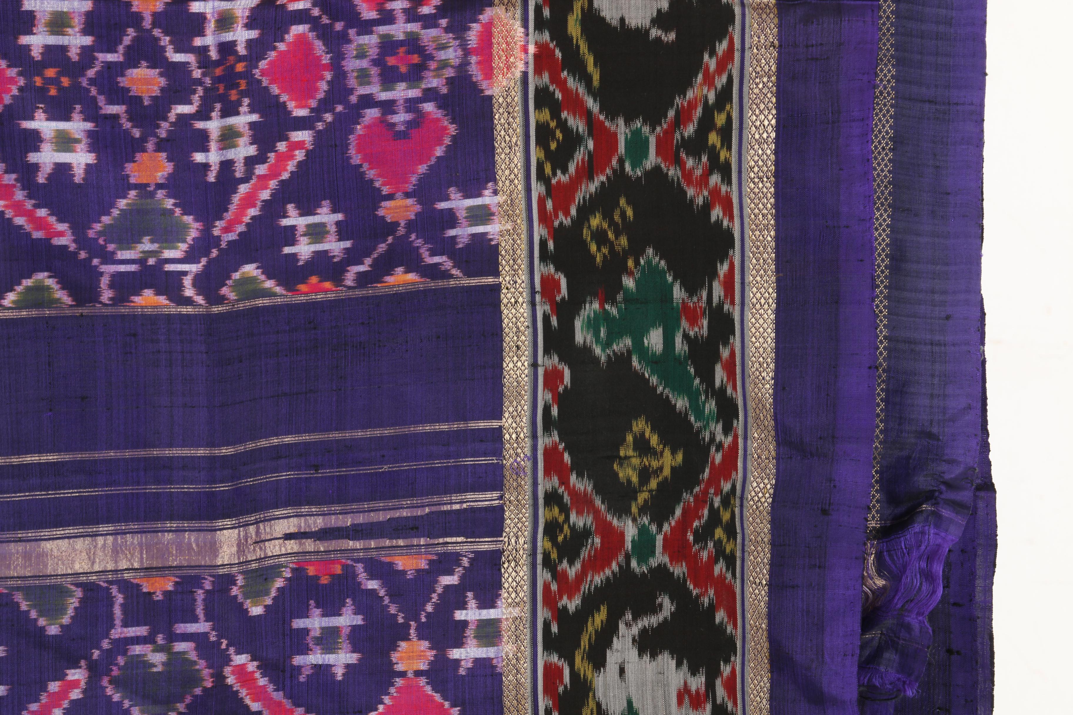 Assortment of Women's Chartreuse and Purple Saris