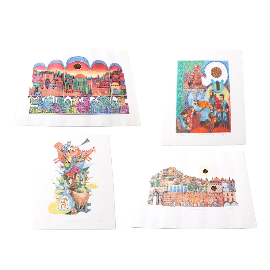 Amram Ebgi Limited Edition Relief Prints With Mixed Media Embellishments