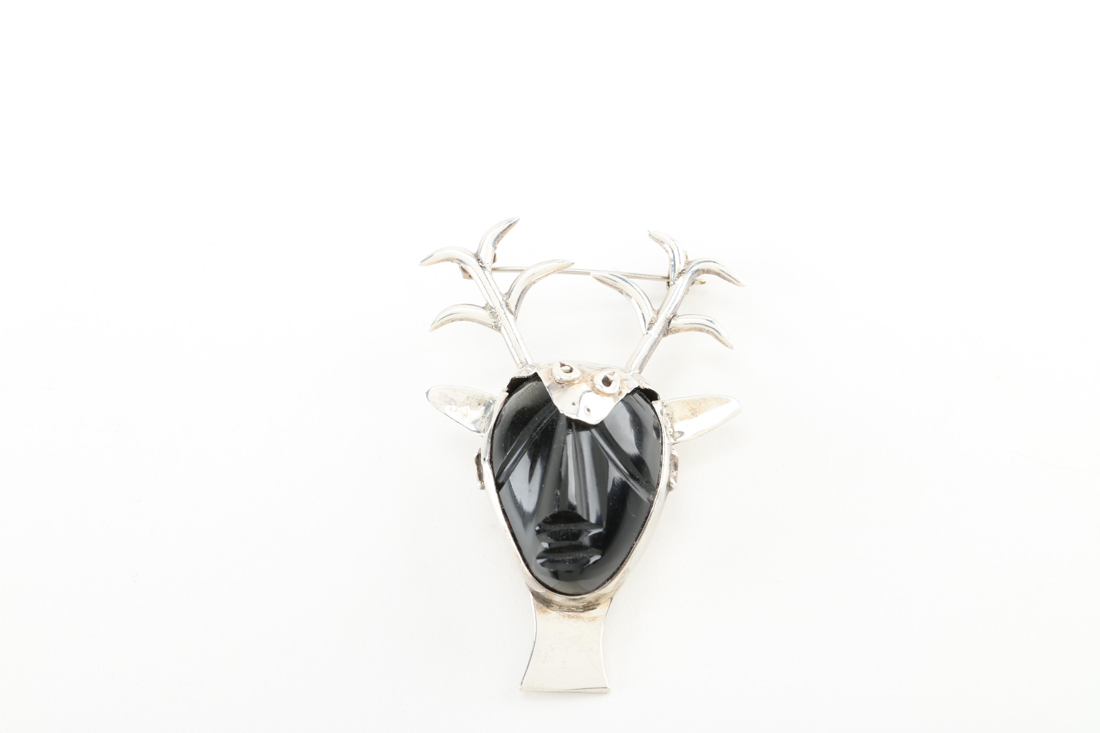 Sigi Paneda Necklace and Taxco Deer Brooch