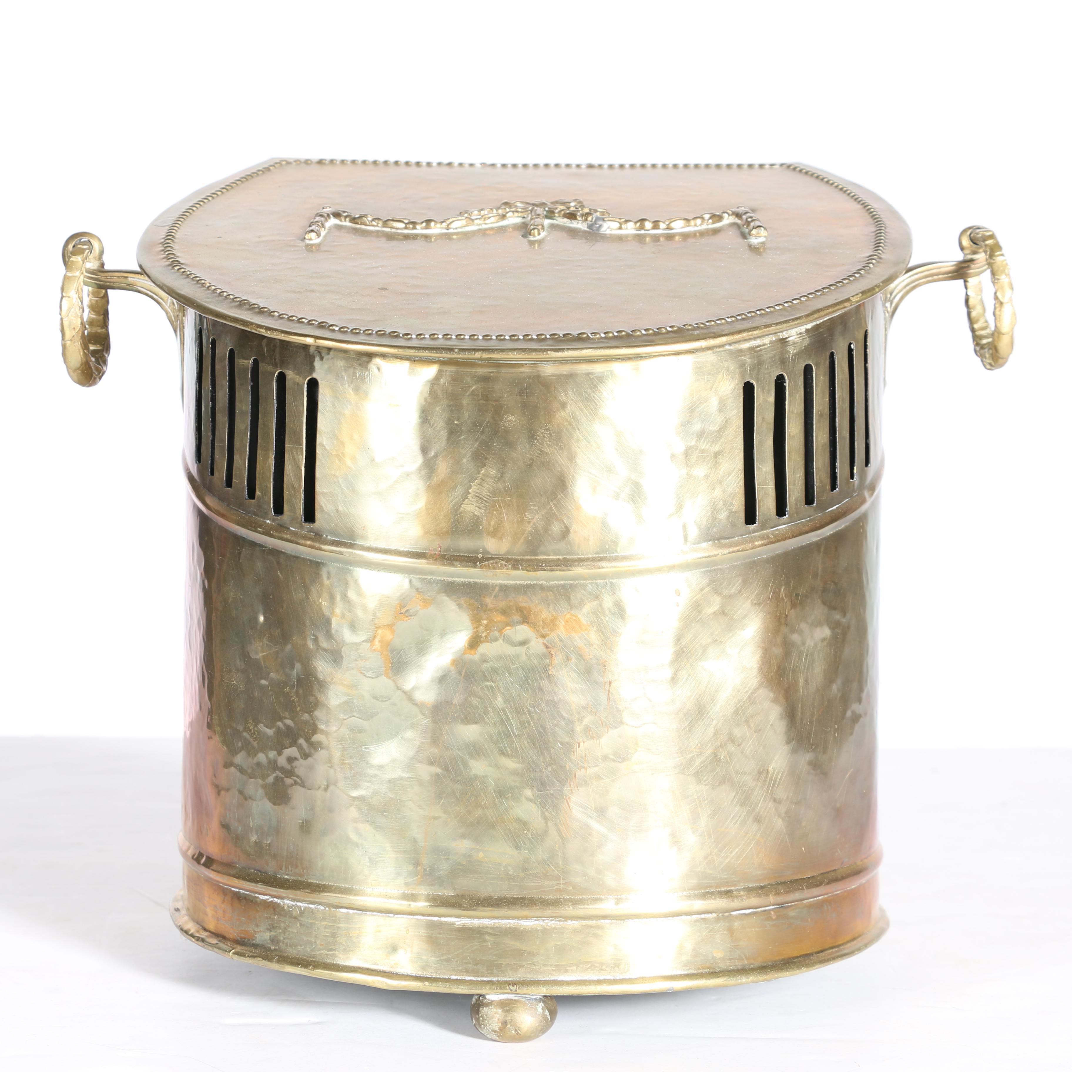 Vintage Brass Coal Scuttle