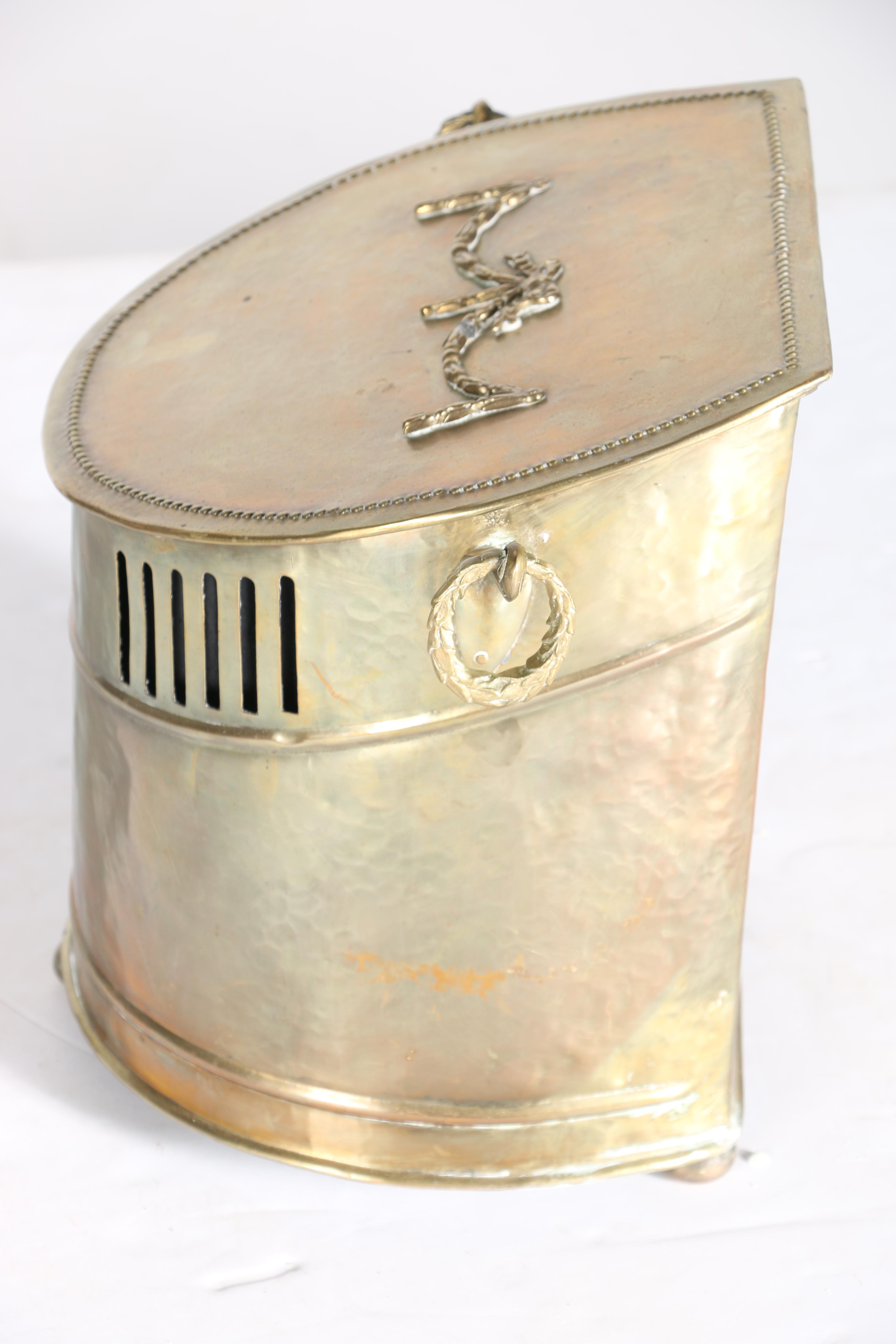 Vintage Brass Coal Scuttle