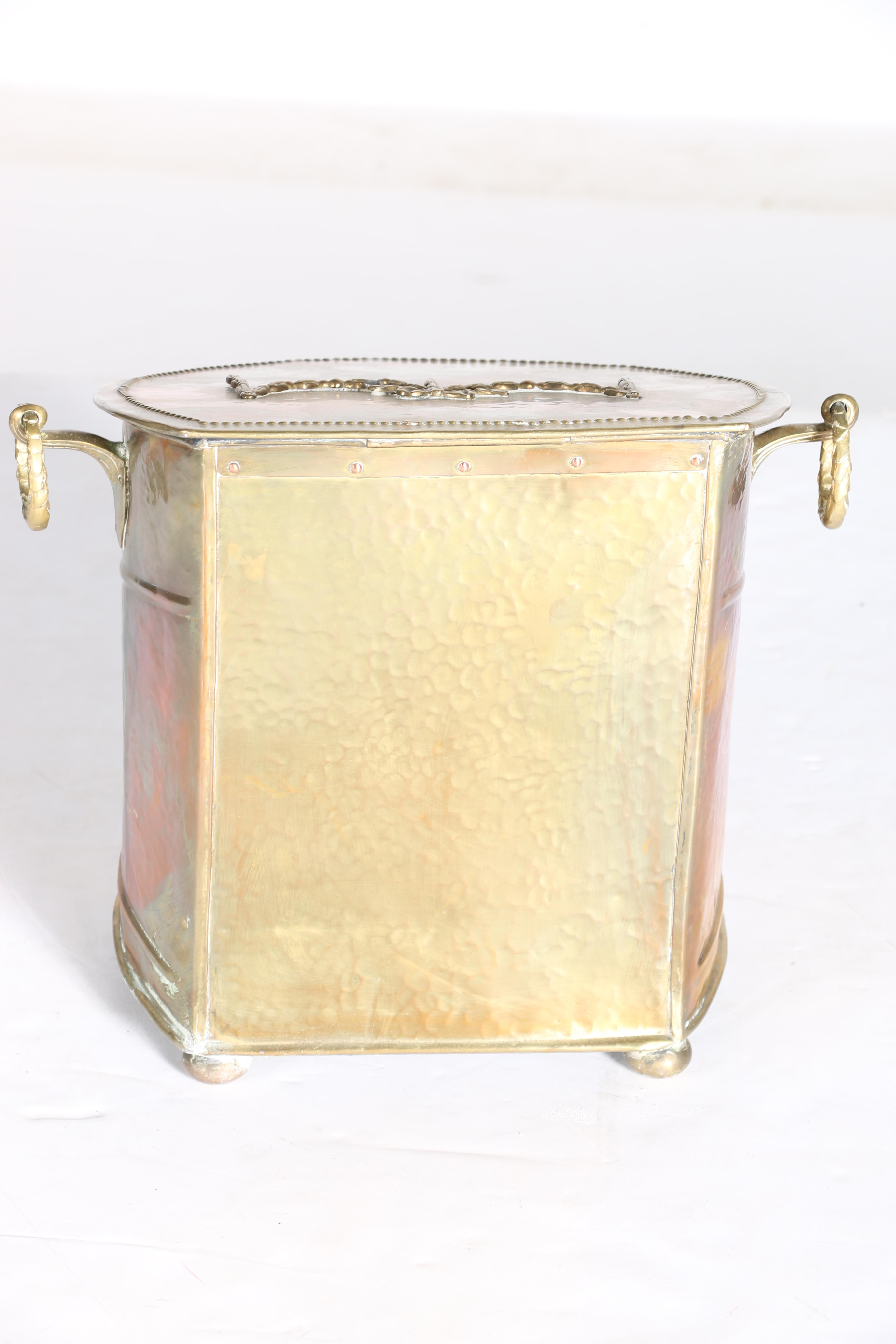 Vintage Brass Coal Scuttle