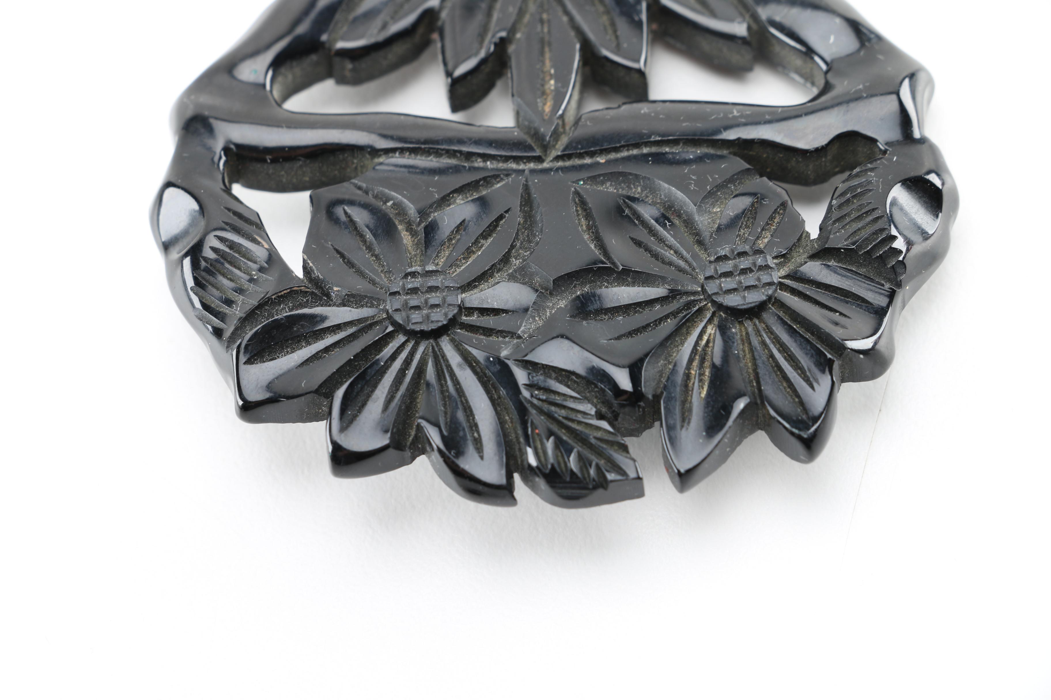 Bakelite Earrings and Brooches Including Miriam Haskell