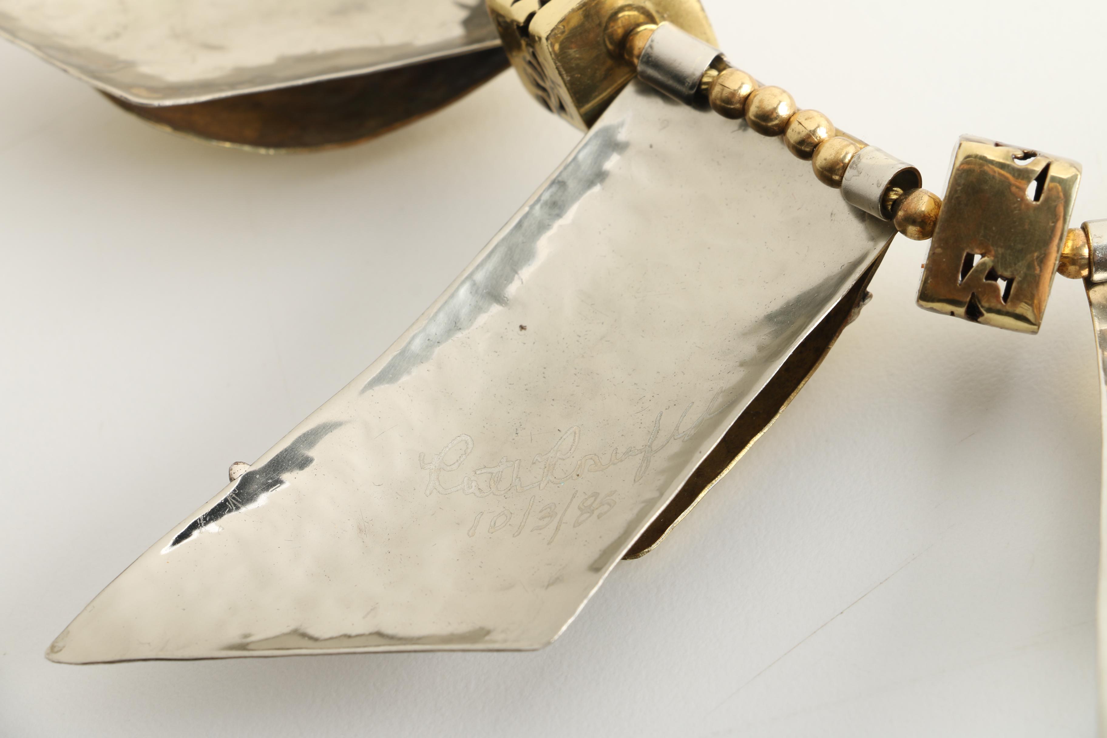 Ruth Rosenfeld Modernist Mixed Metal Runway Necklace