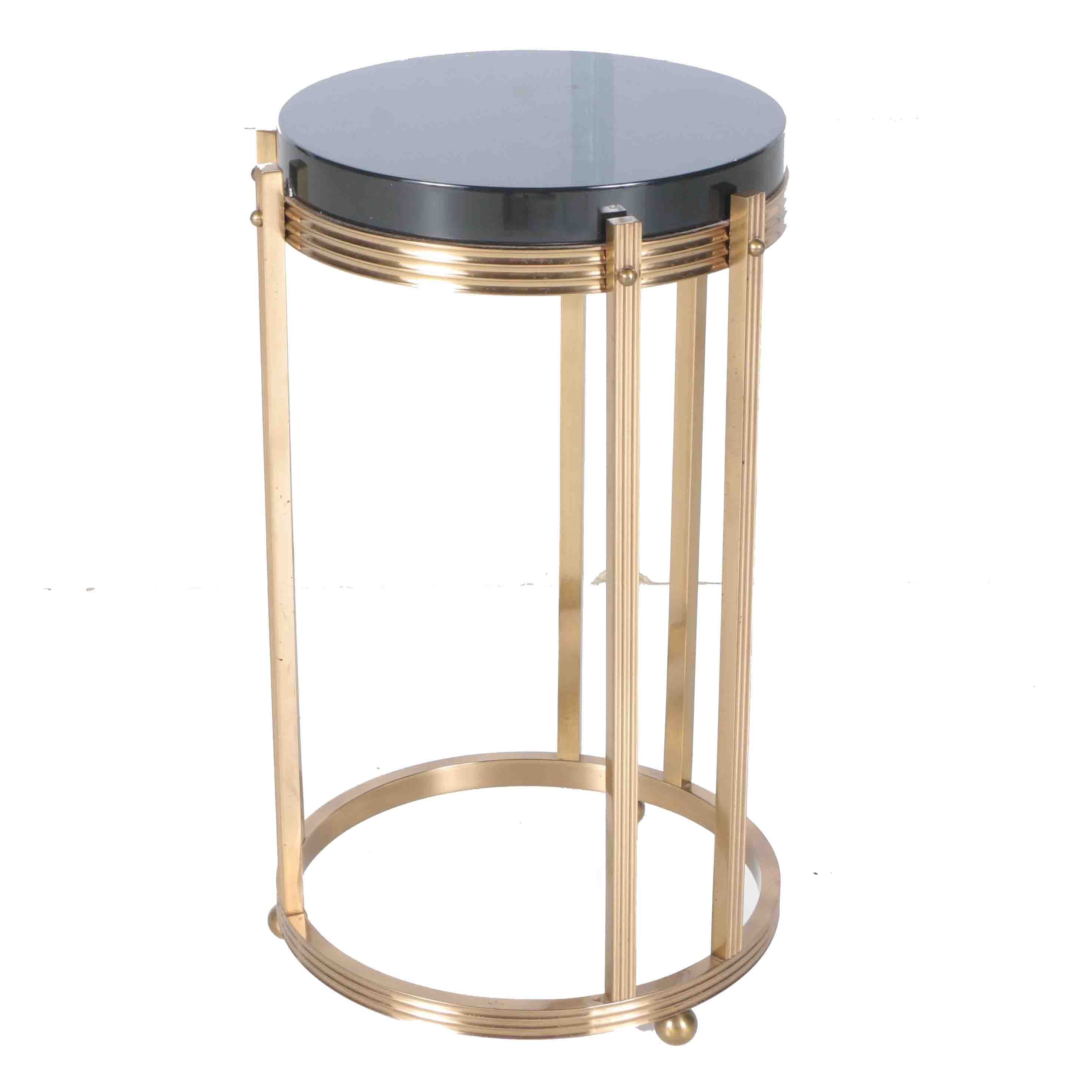 Black and Gold Tone Accent Table