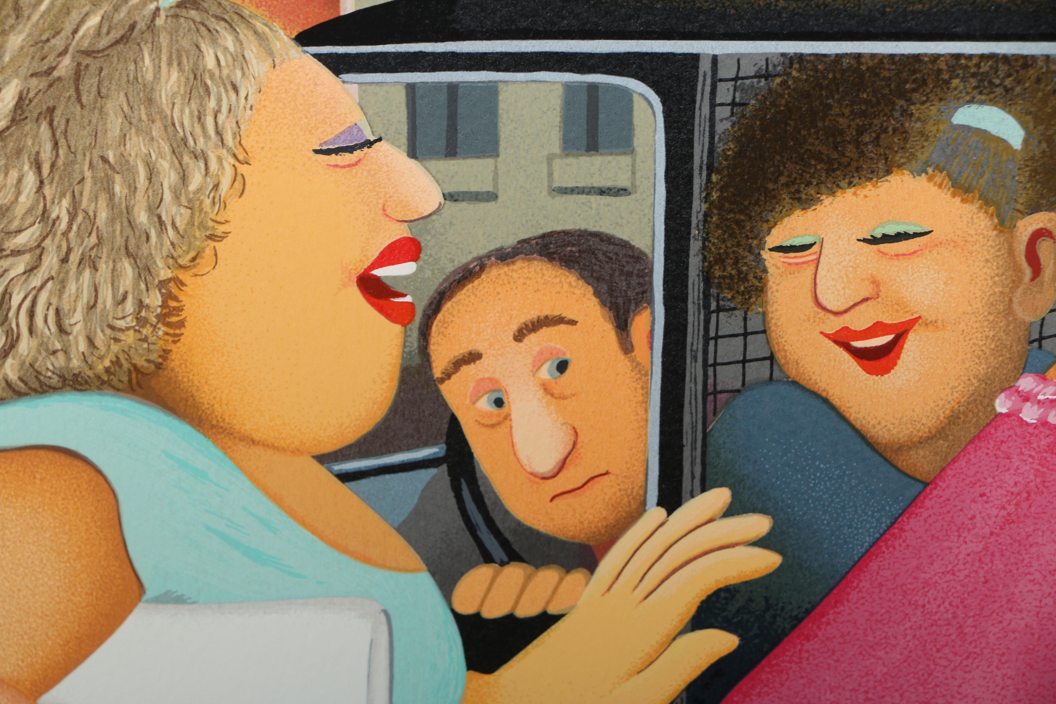 Beryl Cook Limited Edition Giclée After Painting "Girls in a Taxi"