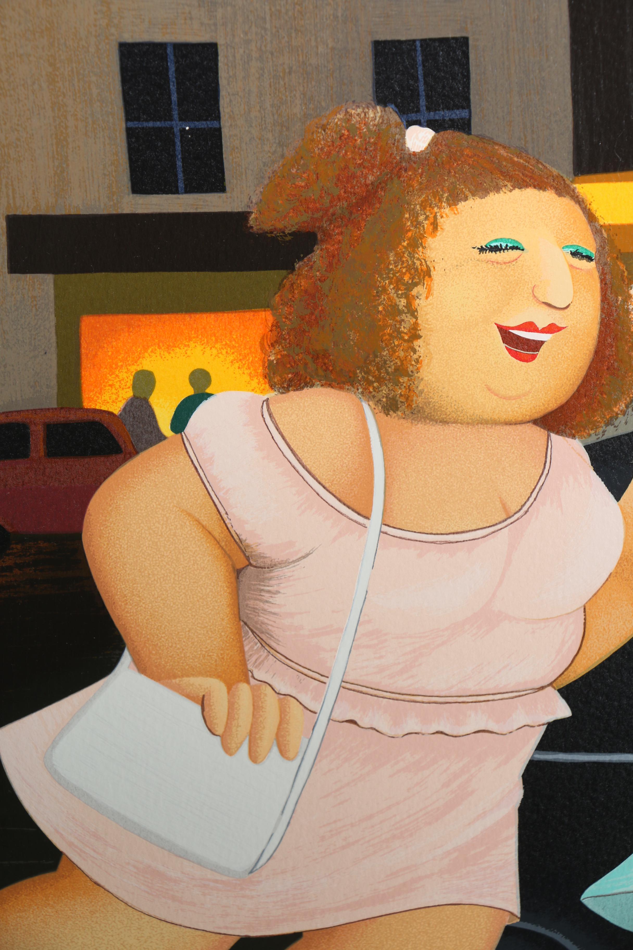 Beryl Cook Limited Edition Giclée After Painting "Girls in a Taxi"