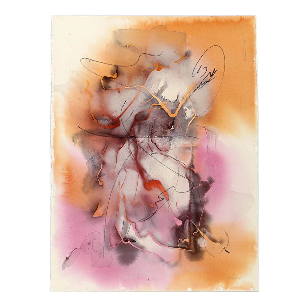 Ricardo Morin Mixed Media Painting on Paper from "Vortex" Series