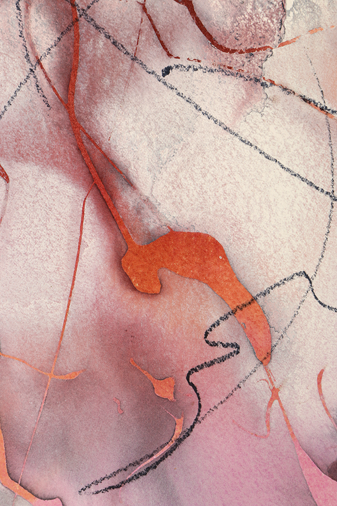 Ricardo Morin Mixed Media Painting on Paper from "Vortex" Series