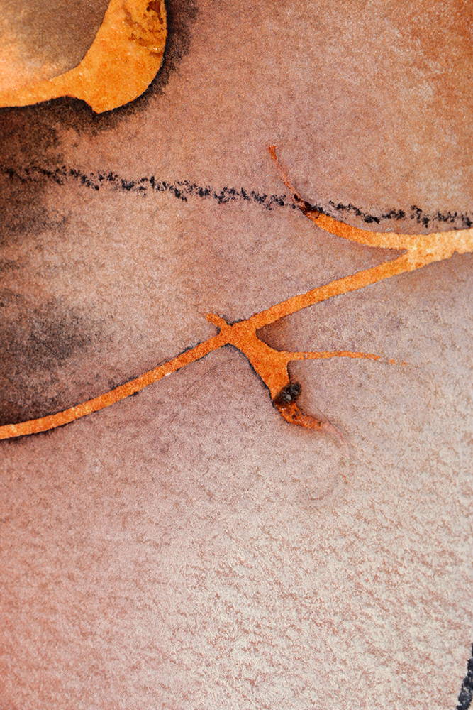 Ricardo Morin Mixed Media Painting on Paper from "Vortex" Series