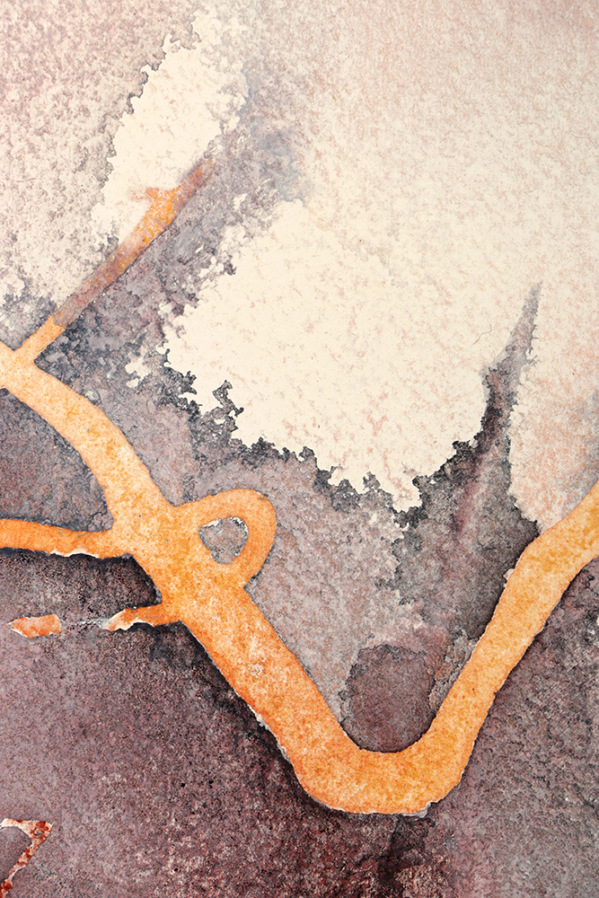 Ricardo Morin Mixed Media Painting on Paper from "Vortex" Series