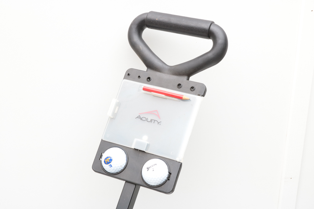 Acuity Two Wheel Golf Push Pull Cart with Golf Equipment