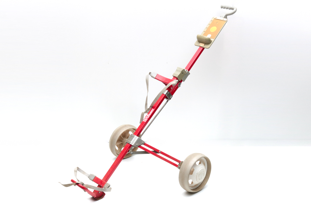 Foldable Two Wheel Push/Pull Wilson Golf Cart with Wilson Bag and Variety of Clubs