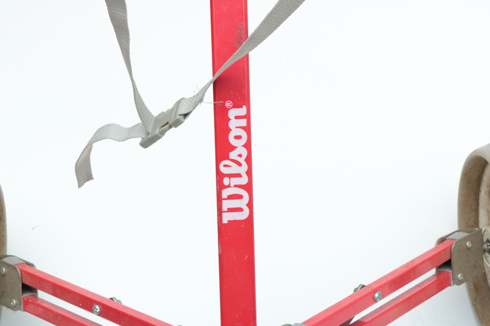 Foldable Two Wheel Push/Pull Wilson Golf Cart with Wilson Bag and Variety of Clubs