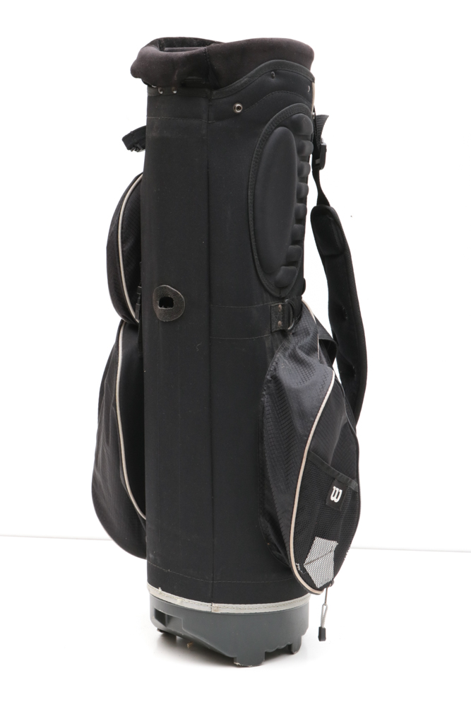 Foldable Two Wheel Push/Pull Wilson Golf Cart with Wilson Bag and Variety of Clubs