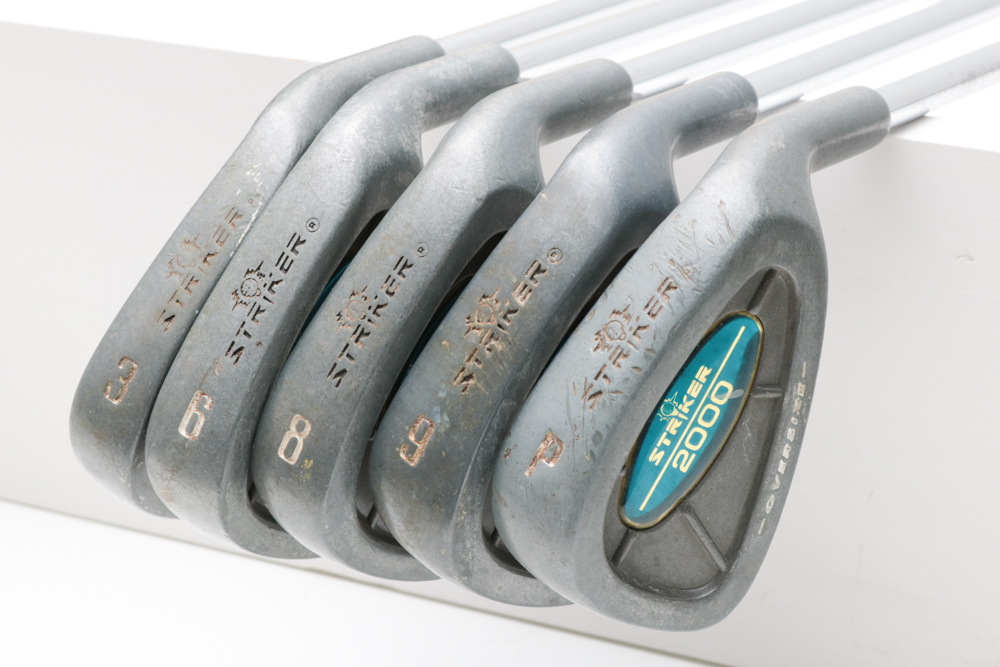 Foldable Two Wheel Push/Pull Wilson Golf Cart with Wilson Bag and Variety of Clubs