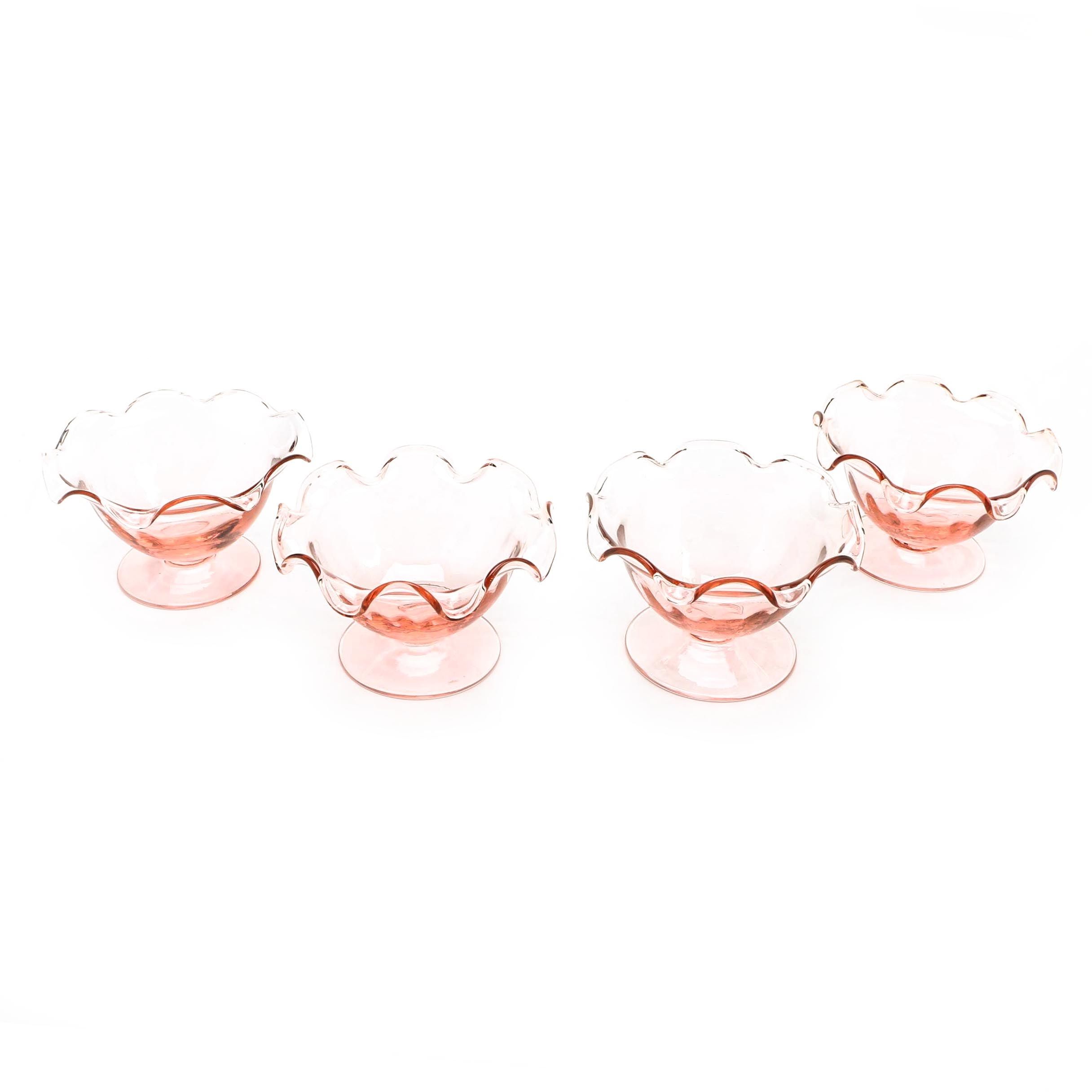 Pink Depression Glass Dessert Bowls