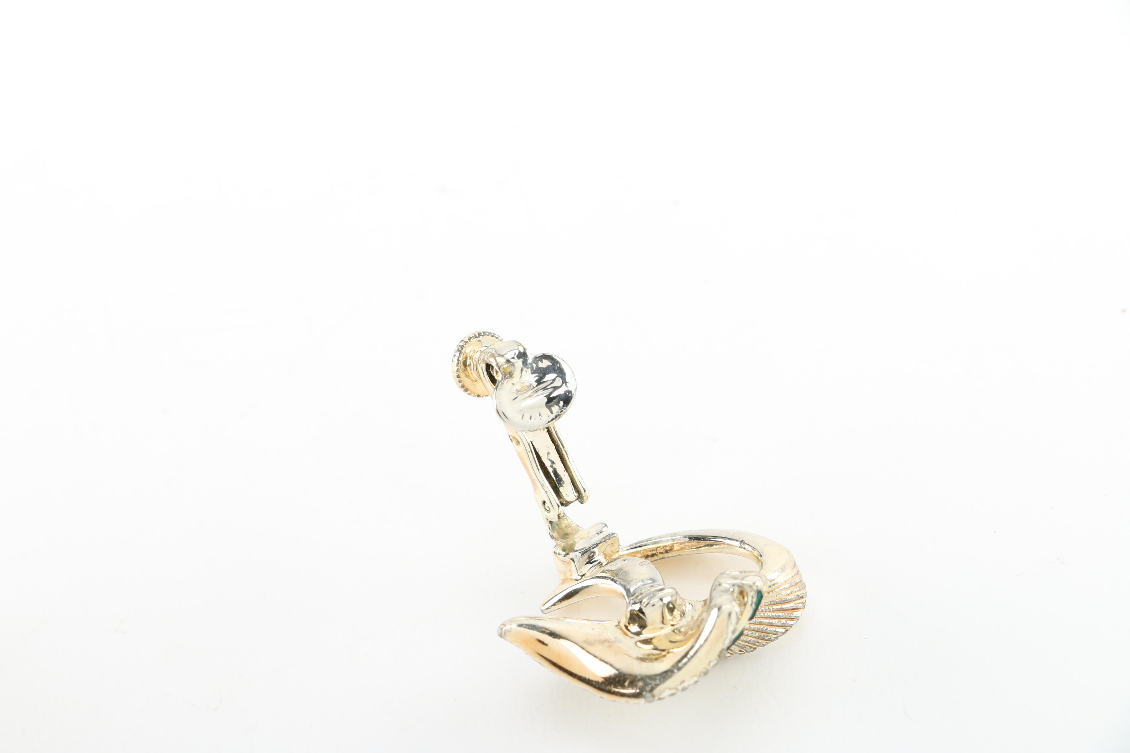 Gold Tone and Green Costume Jewelry featuring Boucher