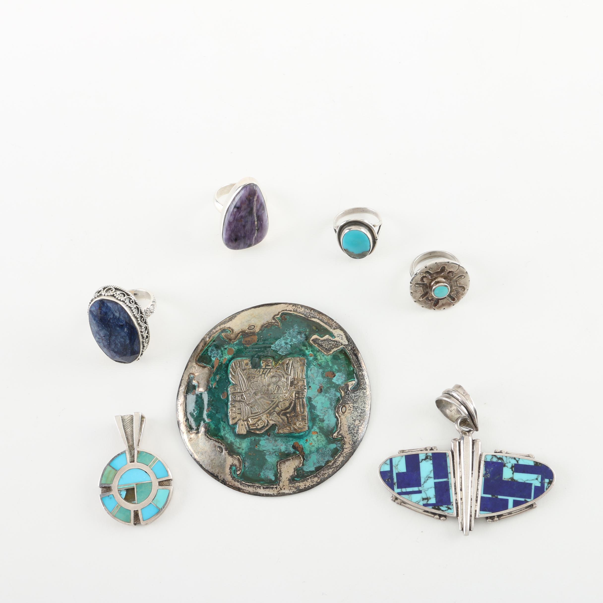 Sterling Silver and Stone Rings and Pendants