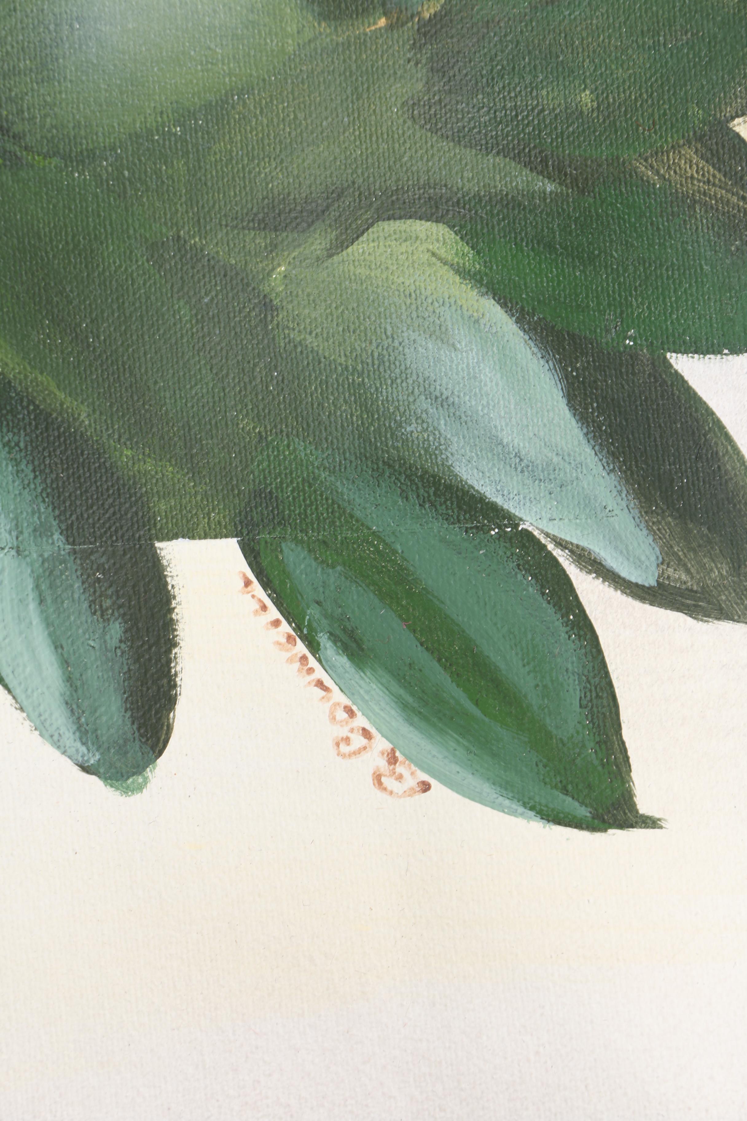 Unframed Acrylic Painting on Canvas of Fairies in an Idyllic Landscape