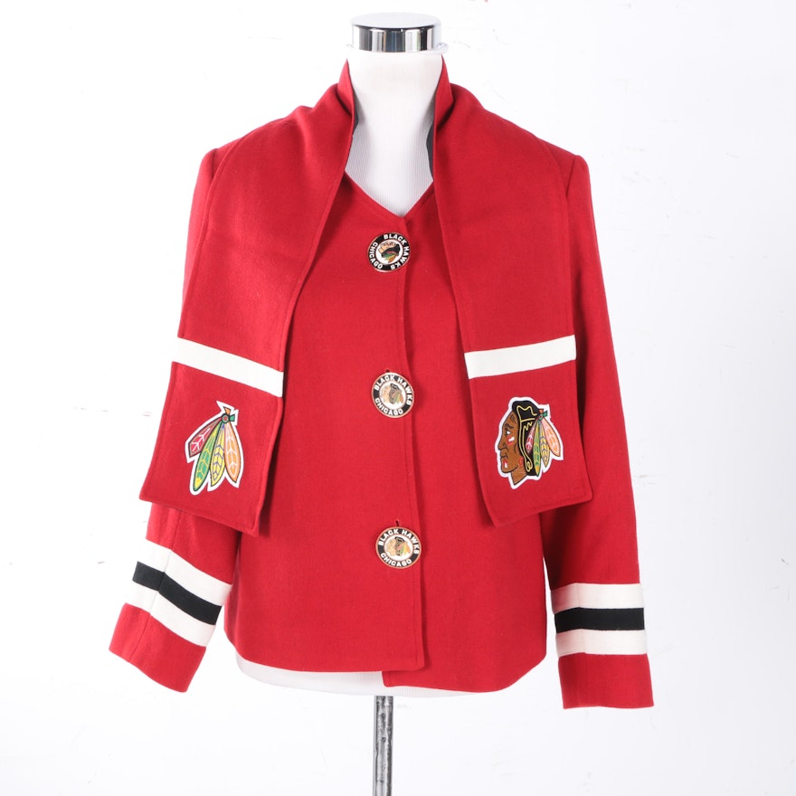 Chicago Blackhawks Coat and Scarf