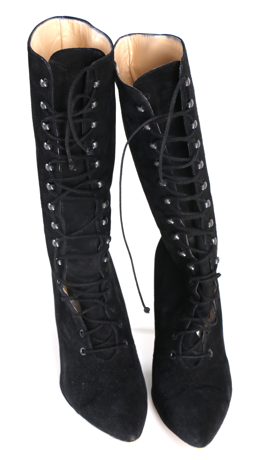 Manolo Blahnik Women's Black Lace-Up Boots