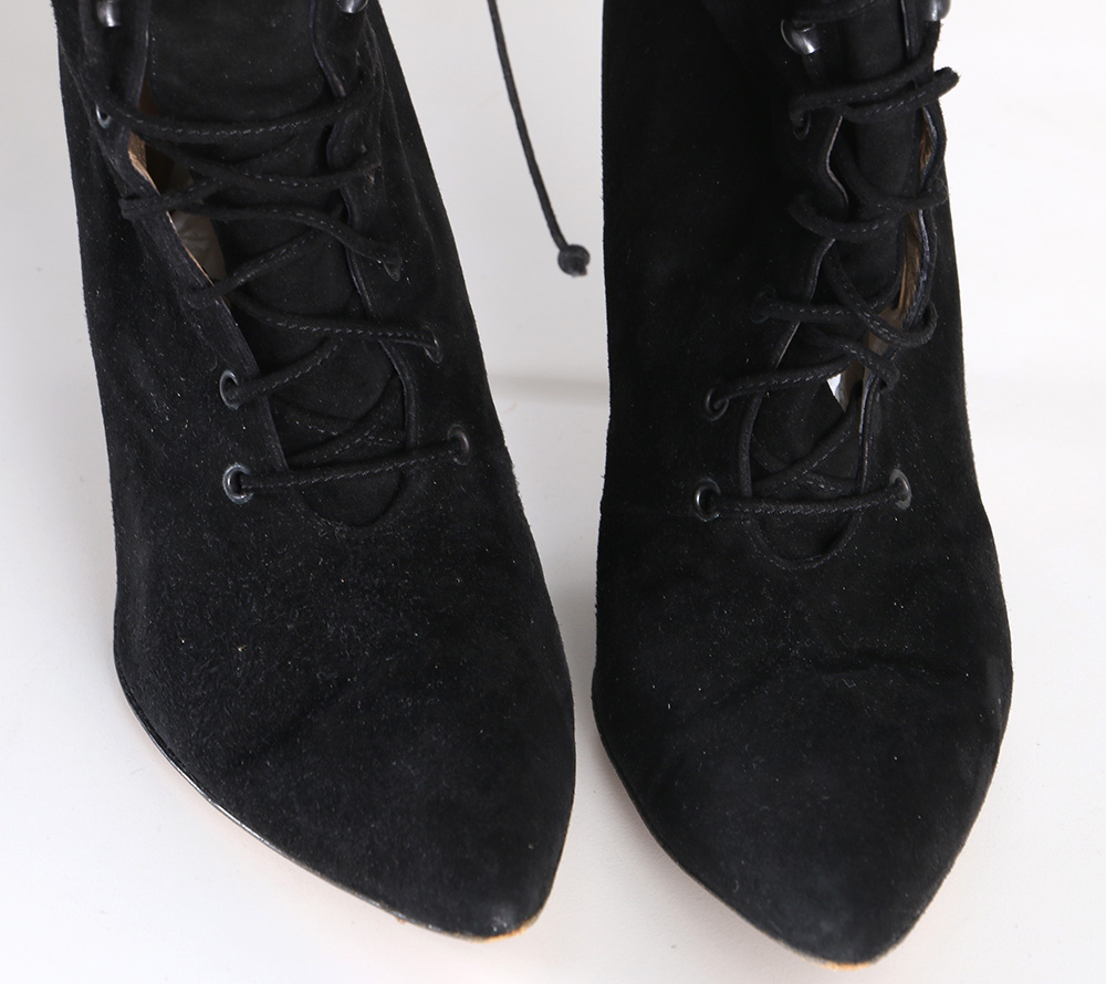 Manolo Blahnik Women's Black Lace-Up Boots